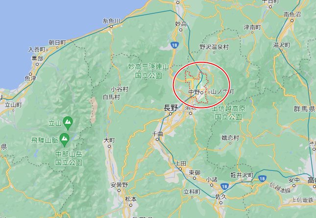 日本長野縣中野市今（25日）下午4時左右發生槍擊案。（翻攝自Google map）