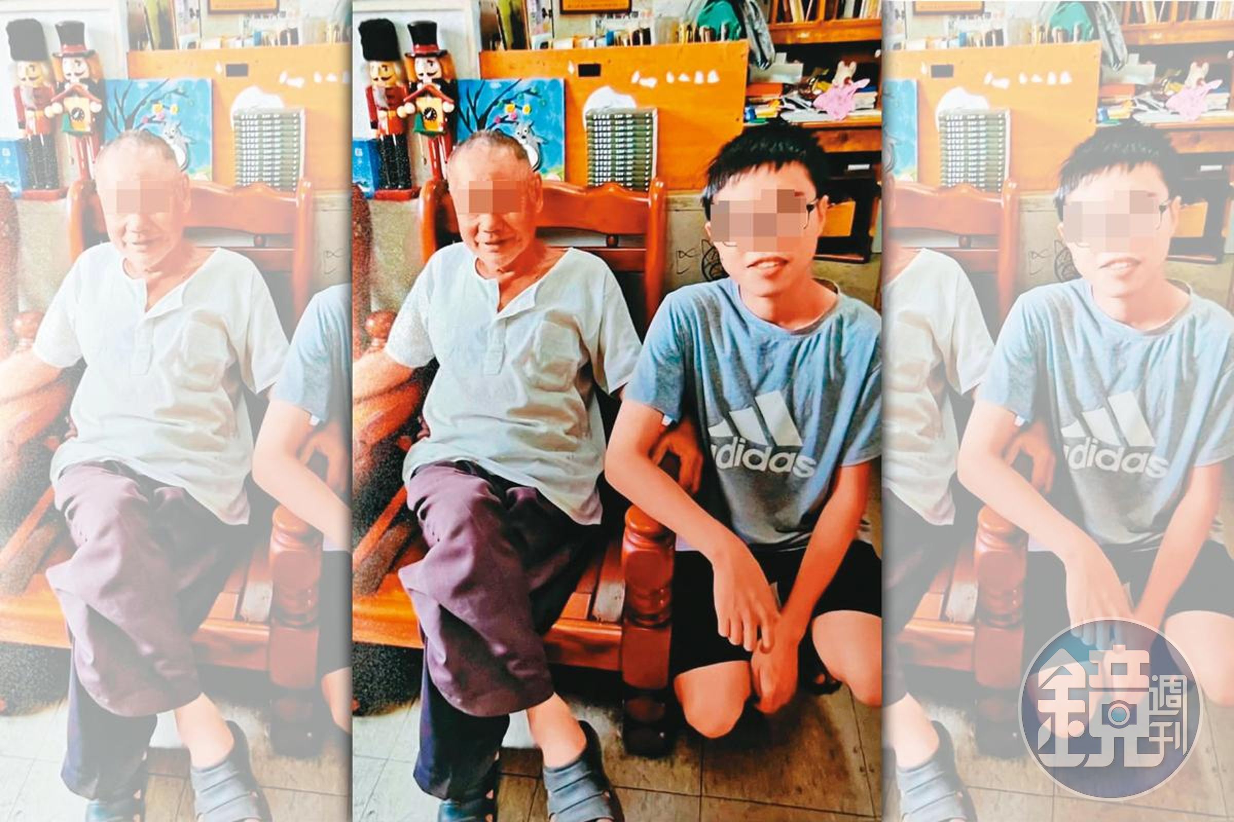 身價5億元的賴姓高中生（右）與生父（左）生前最後合影。（家屬提供）