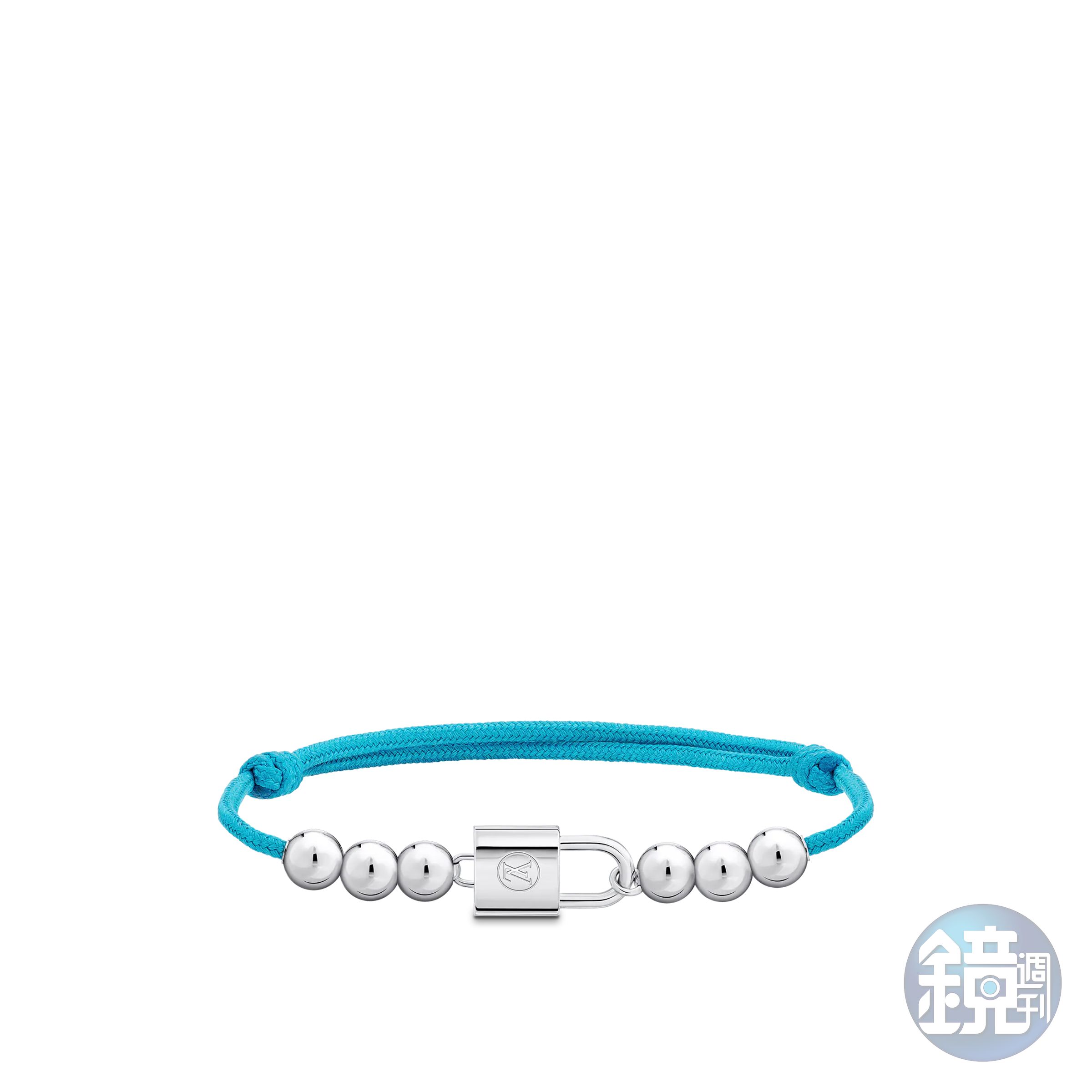Silver Lockit 銀色珠子及藍色聚酯纖維繩手鍊。NT$22,700