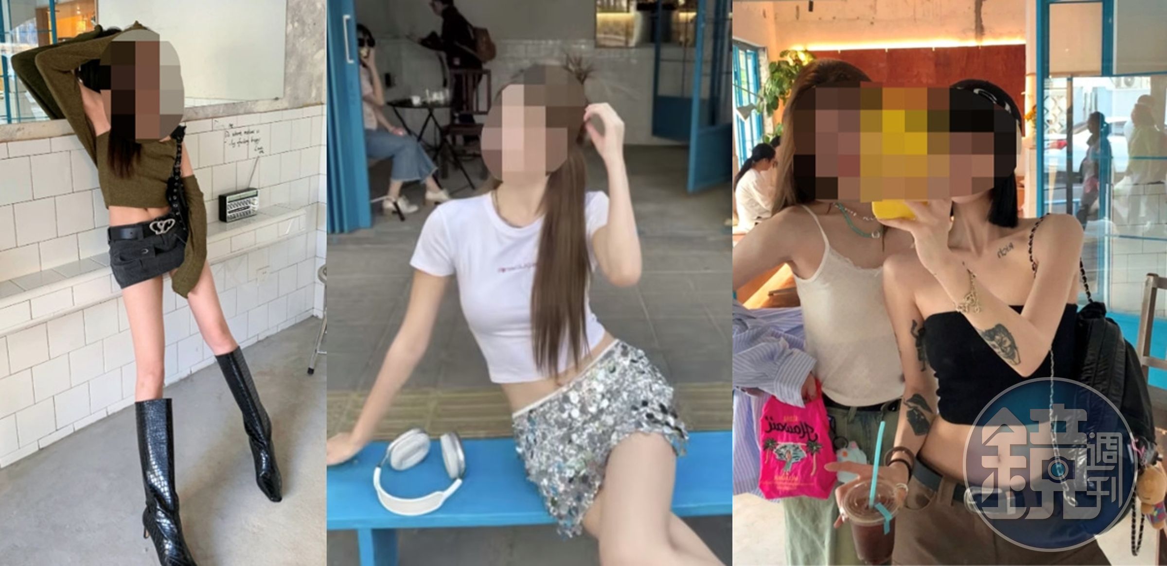 家長不滿網美穿著太過清涼，恐對未成年學生造成不良影響。（翻攝自微博）