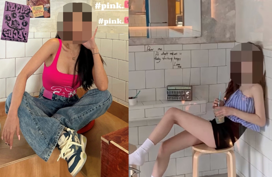 中國杭州某家咖啡店開在學校附近，因店內消費的網美顧客穿著遭家長投訴。（翻攝自微博）