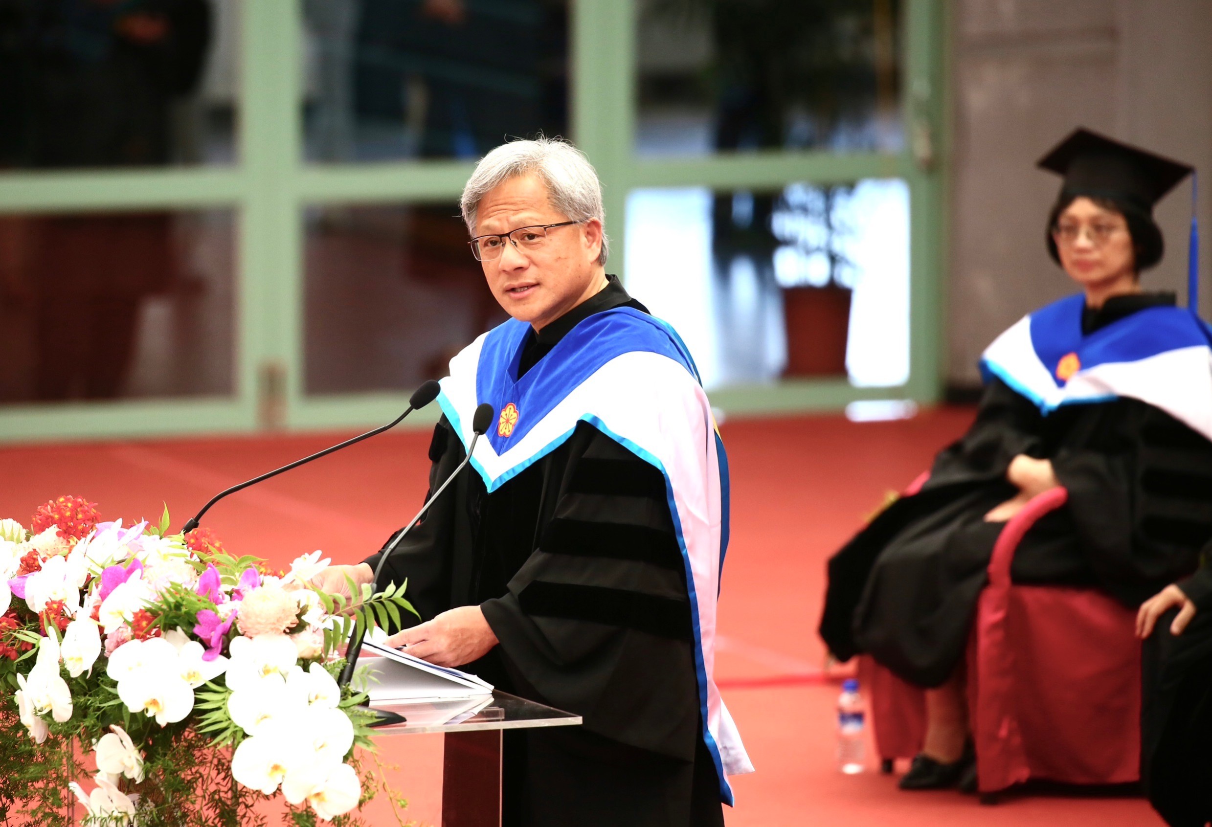 黃仁勳（圖）對台大學生透露：決定放棄什麼是成功的核心。