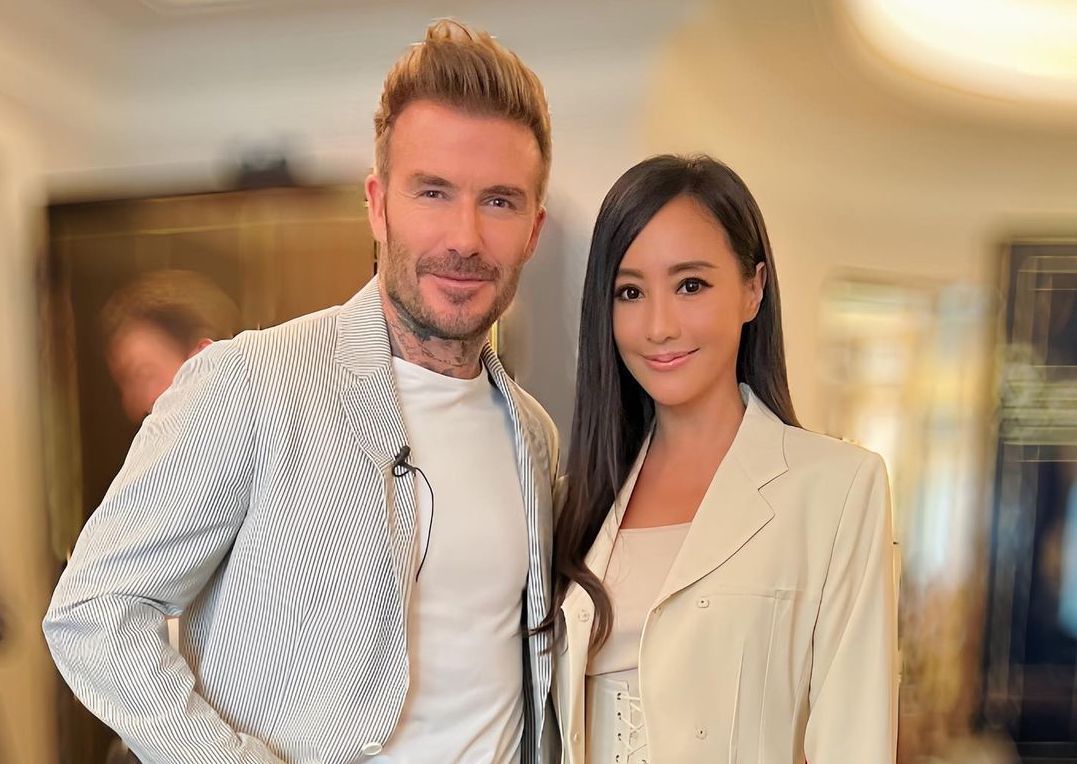 關穎與貝克漢合照。（翻攝關穎IG）