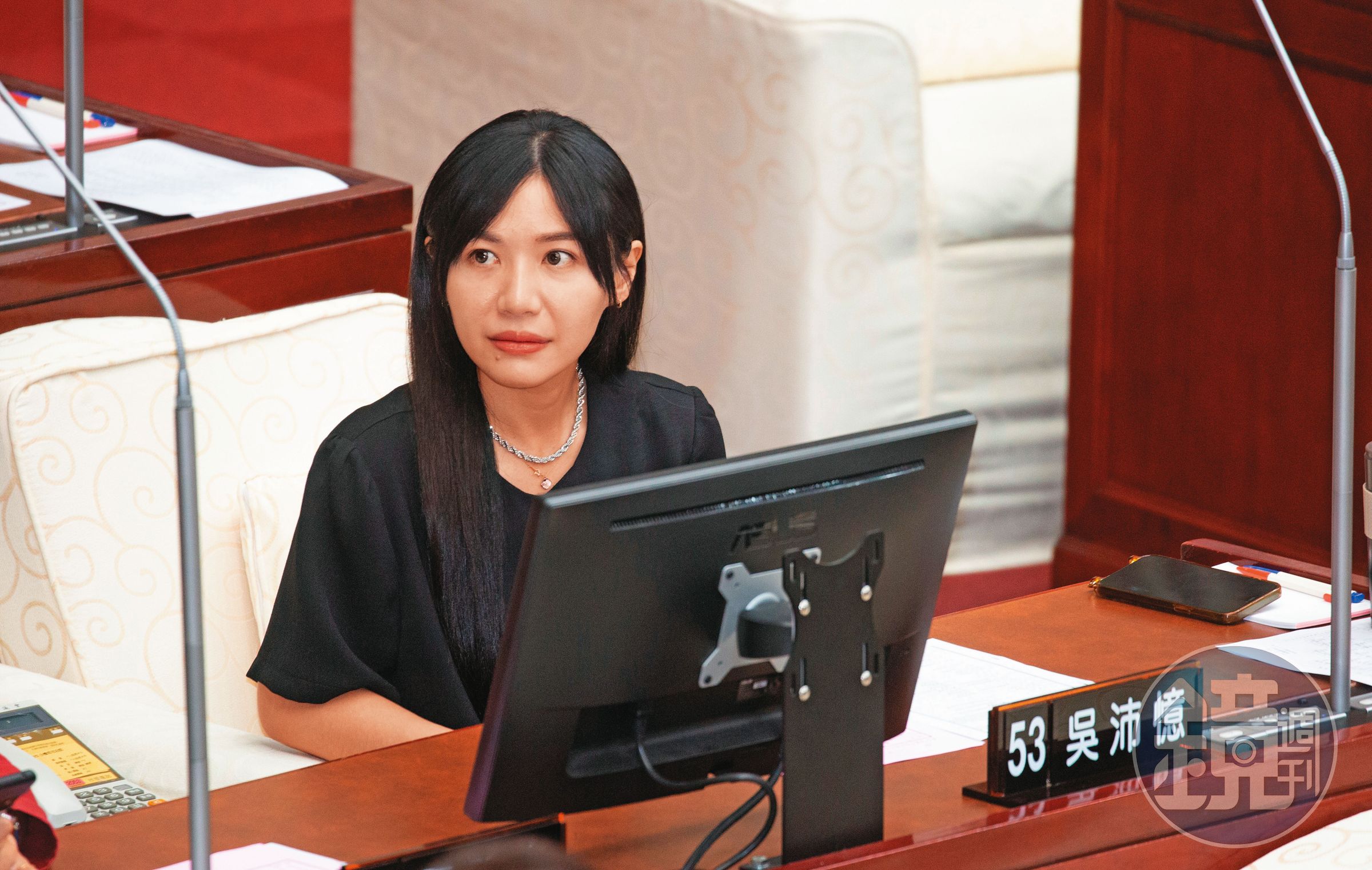 民進黨議員吳沛憶（圖）爭取參選中正萬華的立委，表示願與鄭家純民調決勝。