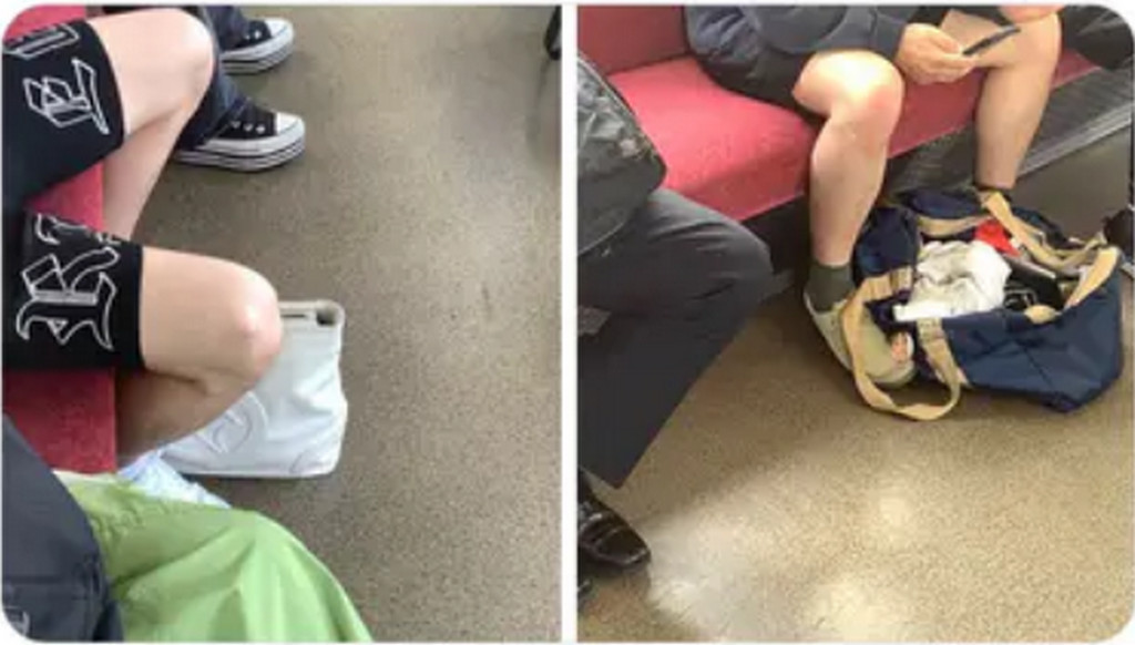 許多男生搭捷運時常雙腳大開，造成旁人不便。（翻攝Dcard）