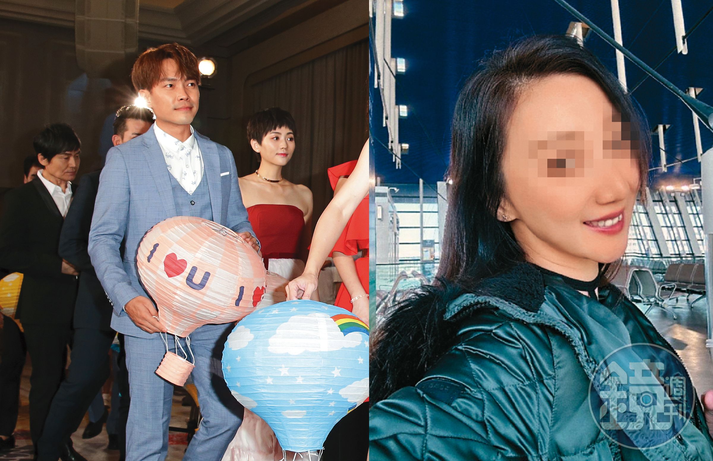 許仁杰(左圖)與謝京穎傳出婚外曖昧花邊之後,拖了8個月、等正宮亞希(右圖)放棄一切費用,才願意結束婚姻。(右圖翻攝自亞希臉書)