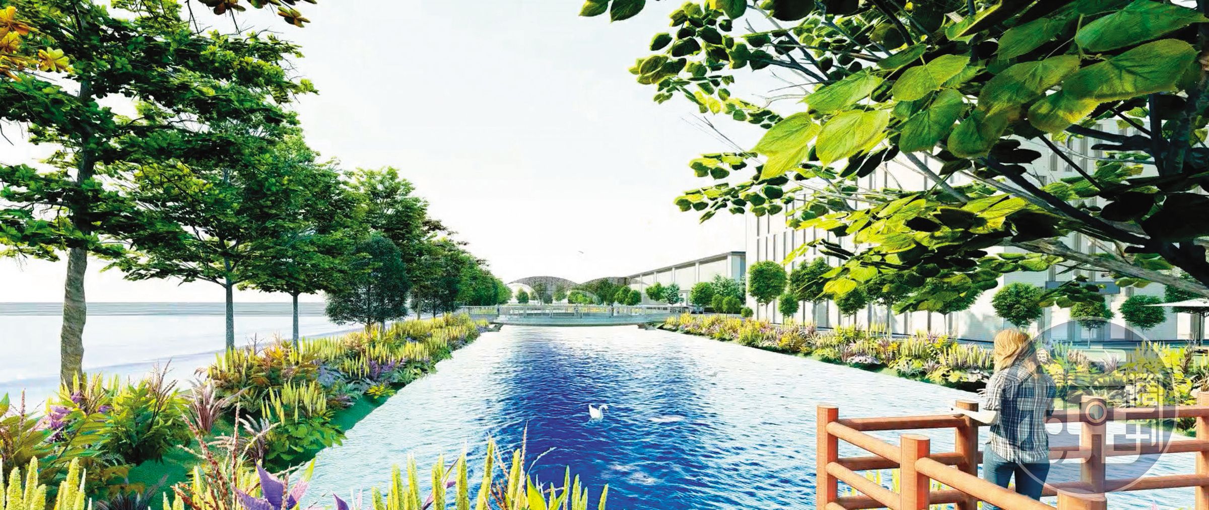 打造滯洪公園、綠蔭環區散步道,建構人與環境和諧共榮之水綠園區。