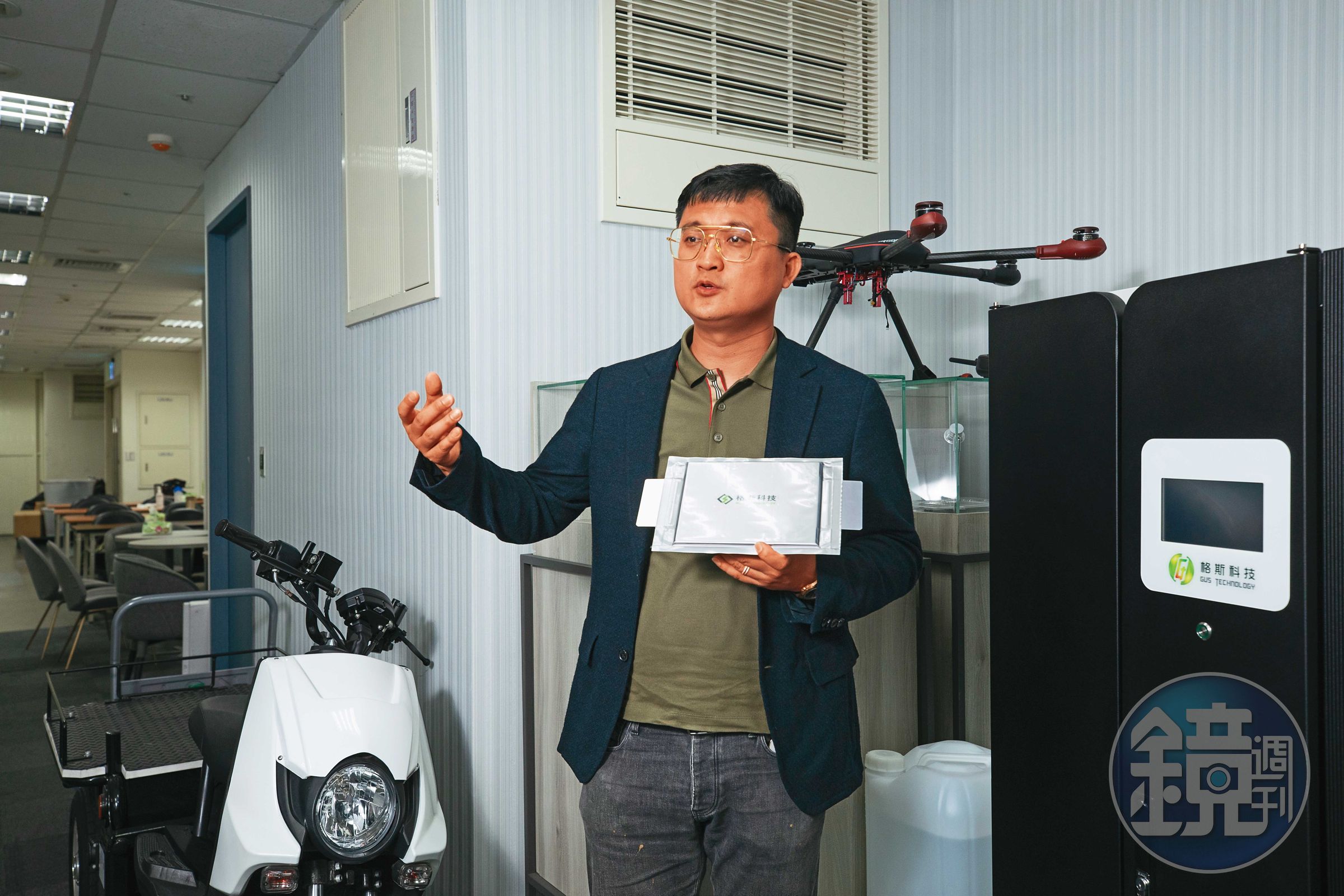格斯科技獲得台灣中油等鼎力相助後,可望以鈦酸鋰電池讓台灣躍上國際電池產業舞台。圖為格斯科技董事長張忠傑。