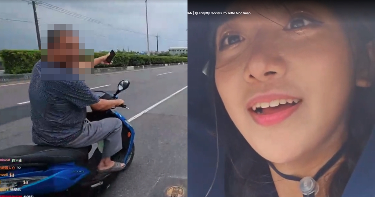 企鵝妹走到台南遇上三寶阿伯騷擾，崩潰飆髒話。（翻攝自twitch＠Jinnytty）