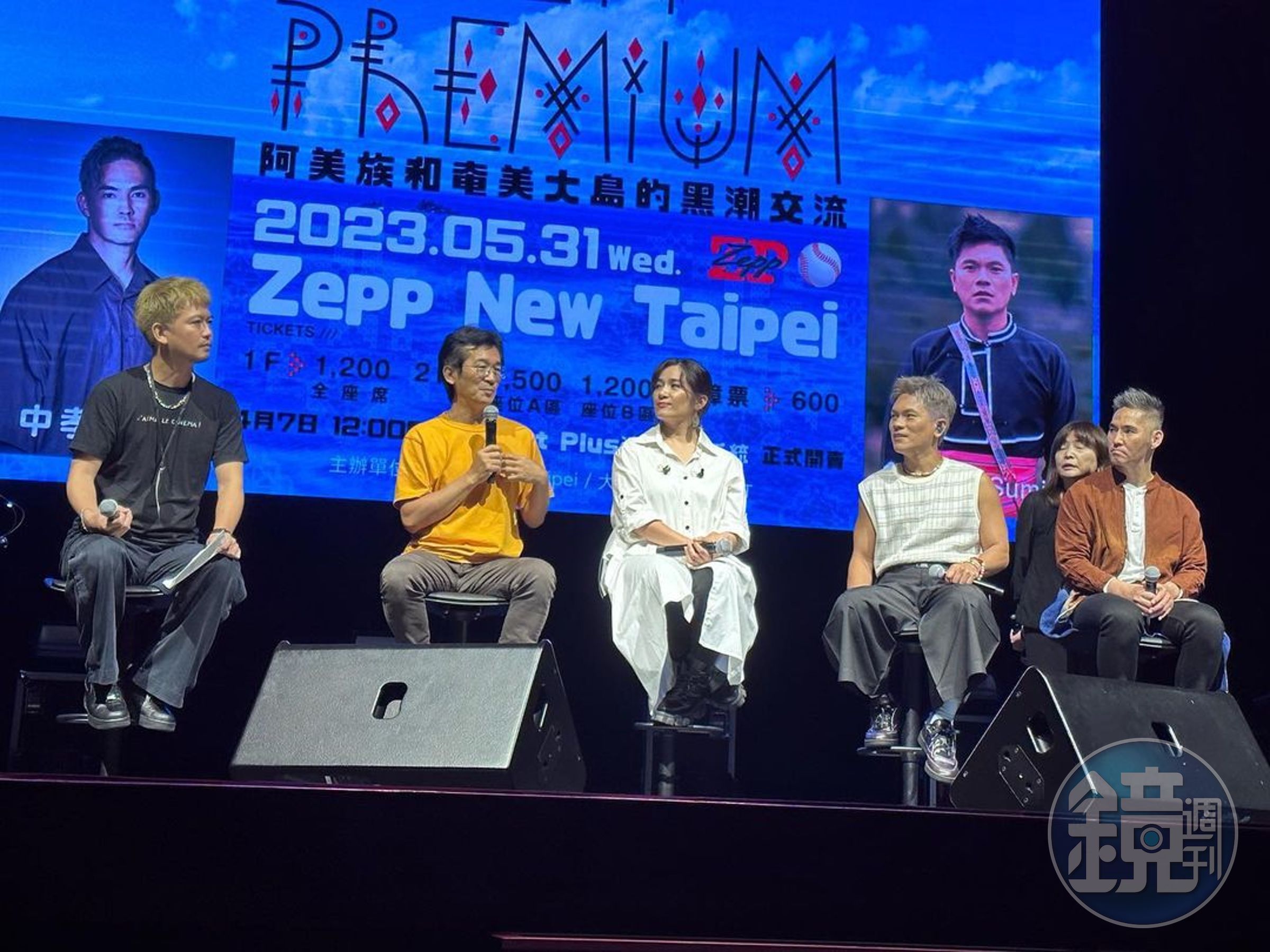 昨晚魏德聖導演(左二)與羅美玲(中)擔任特別嘉賓,與舒米恩(右二)和中孝介(右)對談。(翻攝自田中千繪Instagram)