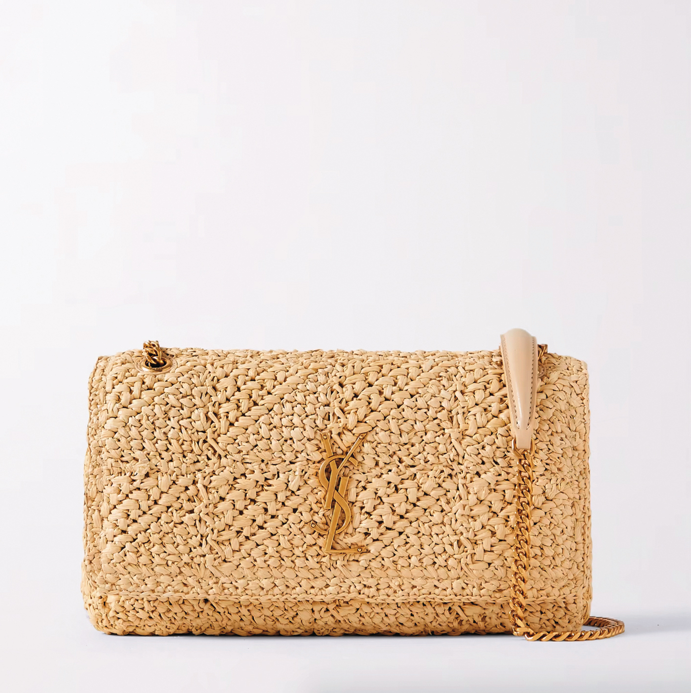 Saint Laurent拉菲草鈎針金鍊包。NT$90,900（翻攝自Farfetch）