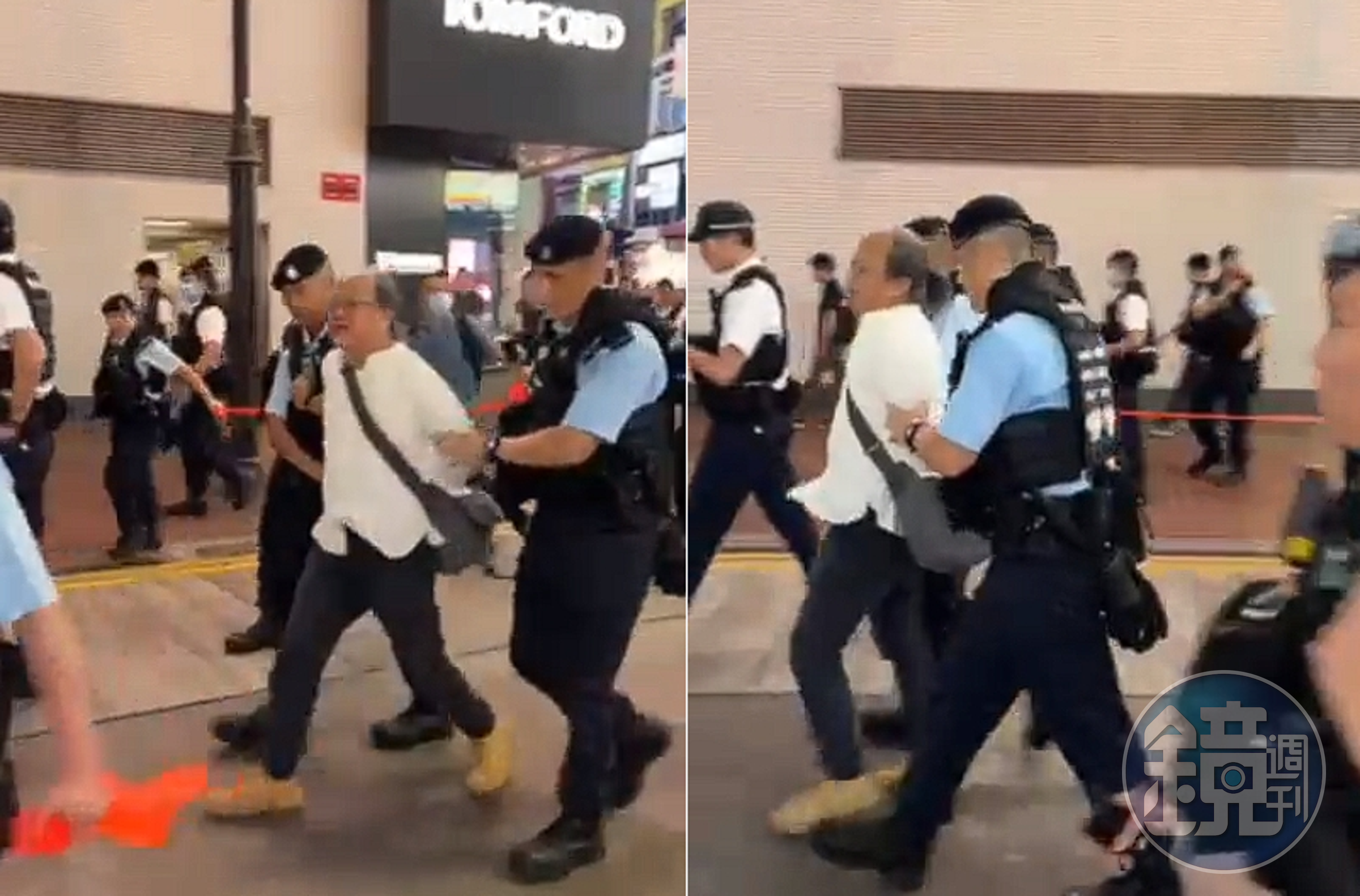 藝術家陳式森呼籲香港人不要忘記六四,遭港警以煽動意圖等罪強行帶走。(翻攝自推特)