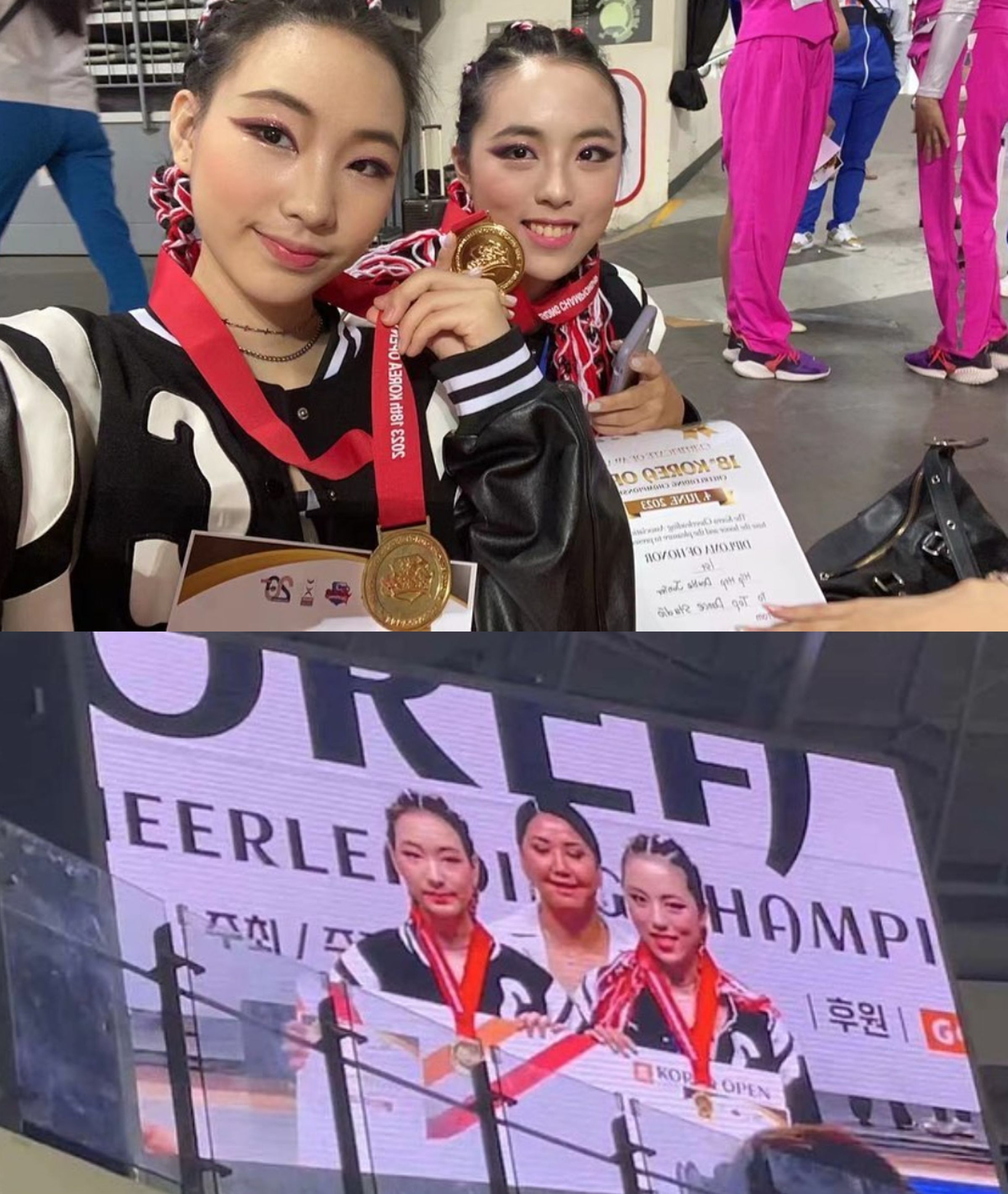 小S的大女兒Elly(左)在韓國舞蹈比賽獲得第一名。(翻攝自小S臉書)