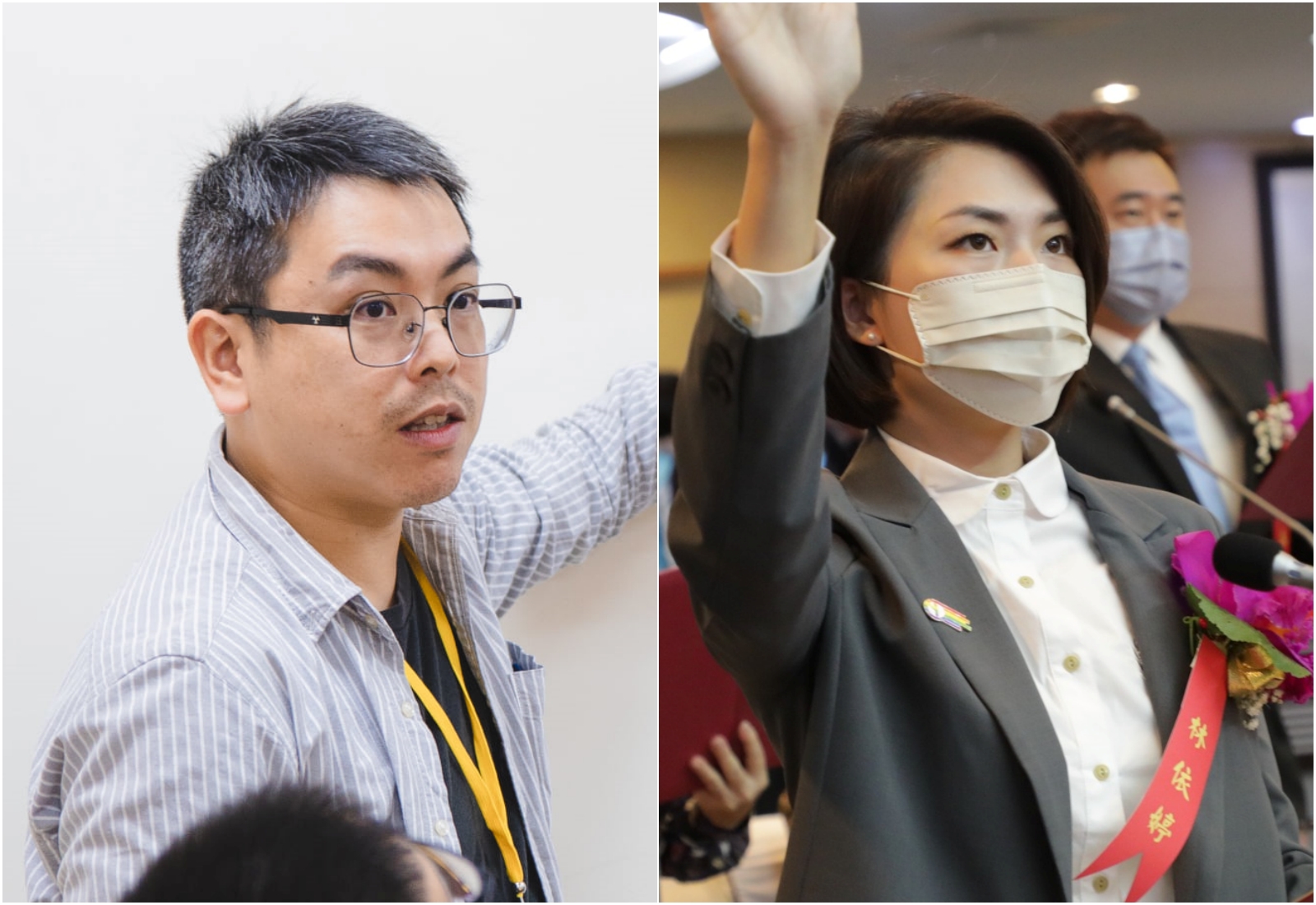 易俊宏被控性騷青少年，林依婷證實他目前是自己的法案助理。（翻攝自易俊宏、林依婷臉書）