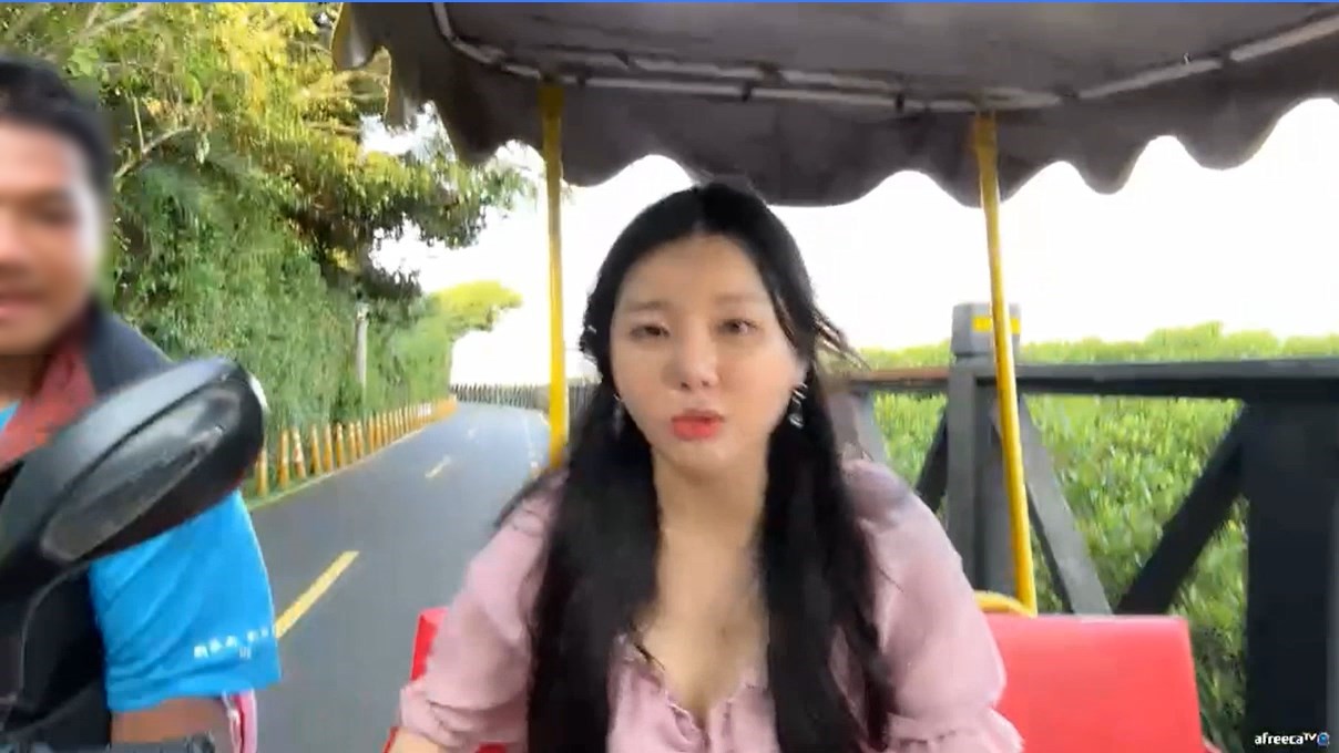 吳希維莉趕緊擋下男子的手。（翻自bj.afreecatv.com）