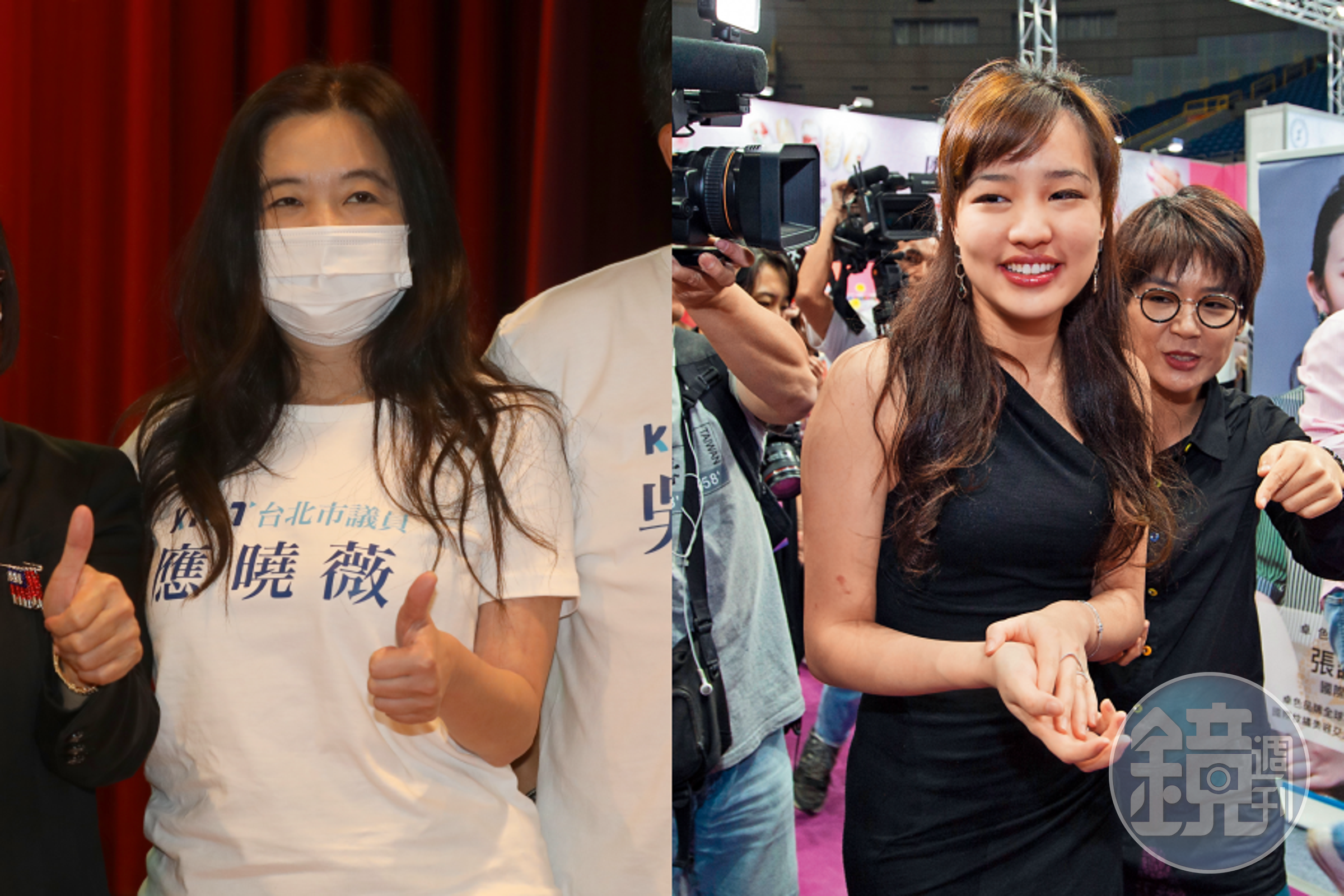 應曉薇（左）有意出戰台北市立委第五選區（中正、萬華）立委，不過點名若韓冰（右）參選，自己就退出。（本刊資料照）
