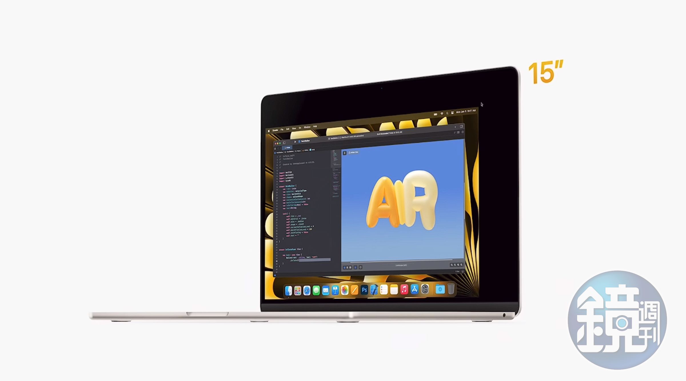 WWDC 2023推出15吋的MacBook Air。（翻攝自Apple）