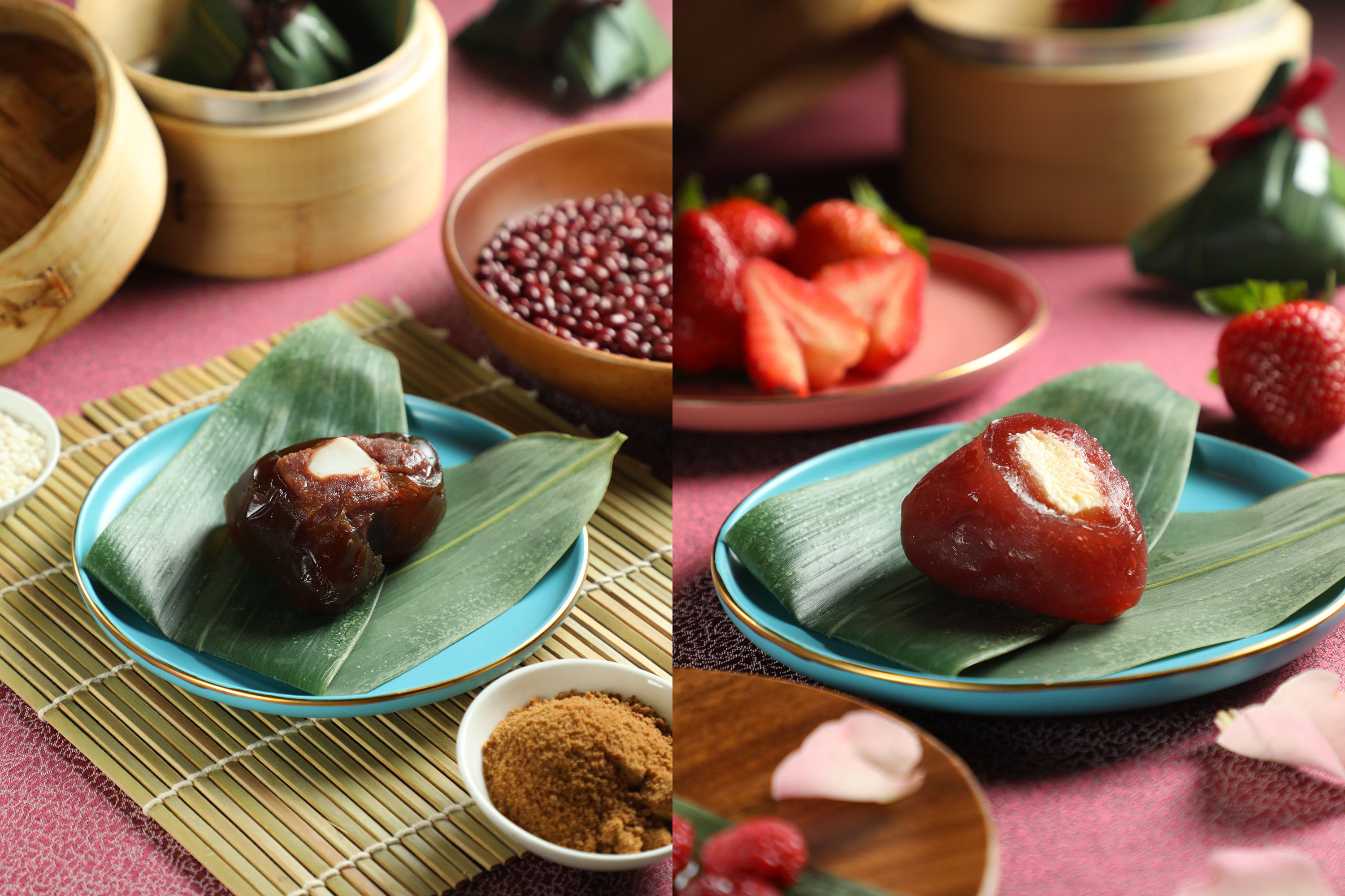 台北福華大飯店今年以蕨餅為靈感，推出共有四款口味的「福兔冰心Q粽禮盒」。