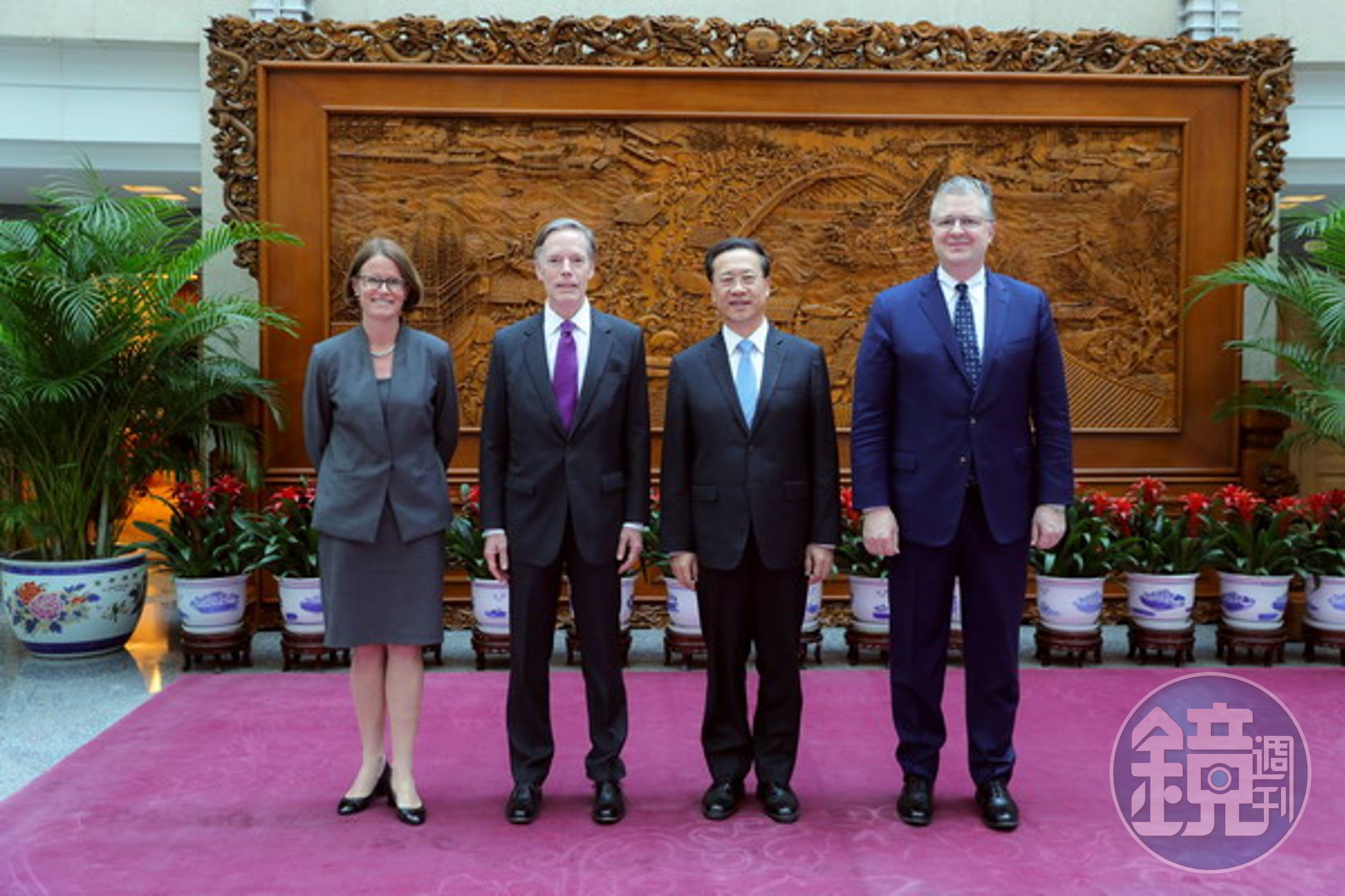 中美外交官員在北京舉行會談。（翻攝自中國外交部官網）