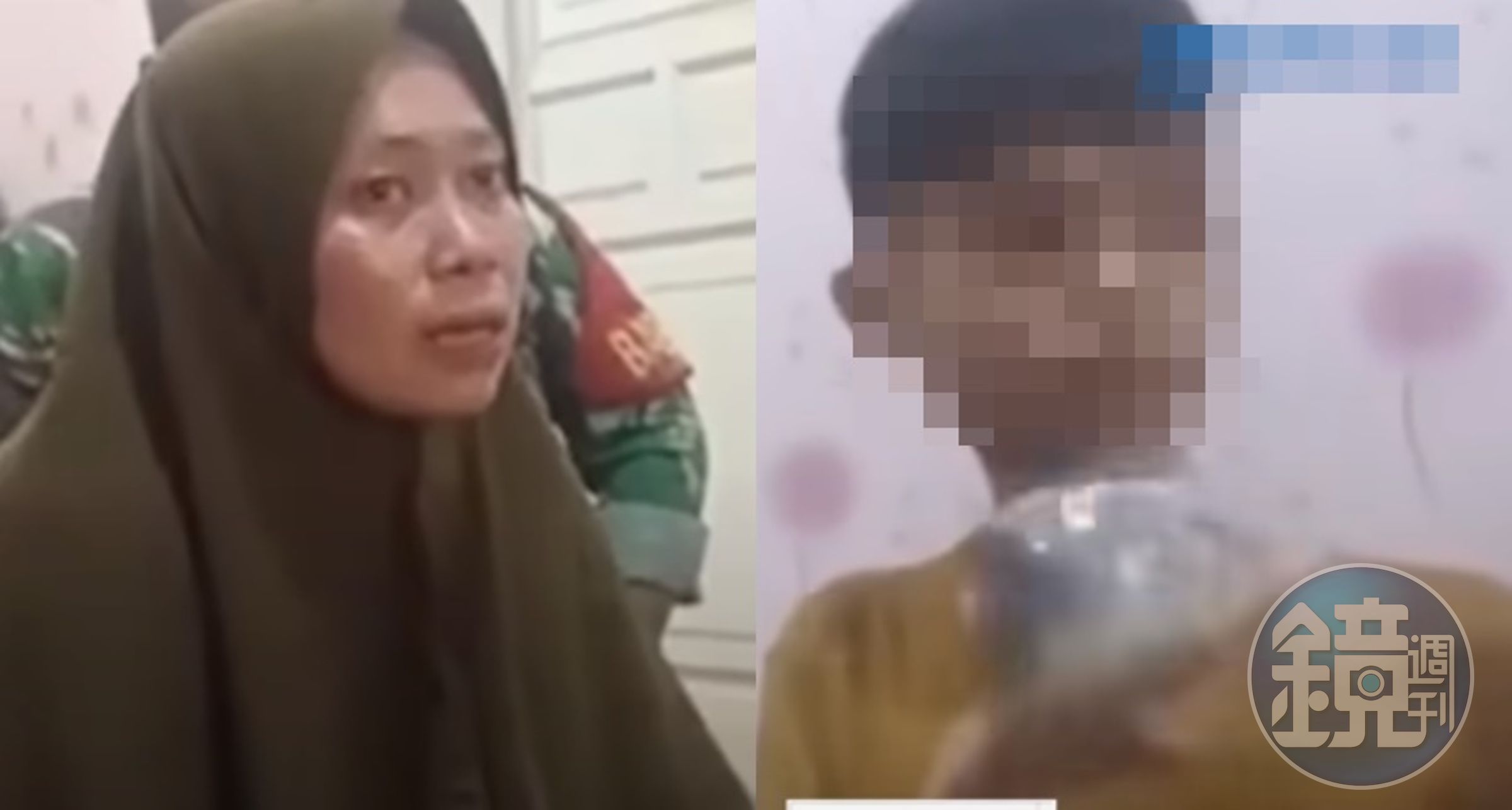 女移工西蒂將雇主兒子、罹患唐氏症的黃姓男子帶回印尼照顧。（圖：取自Youtube Tribunnews Bogor）