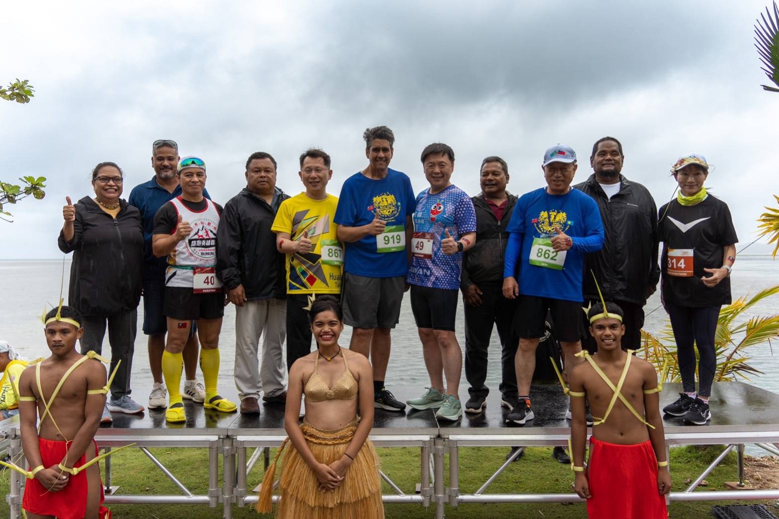 立委趙天麟等人前往友邦帛琉參加該國首屆馬拉松完賽。（讀者提供）