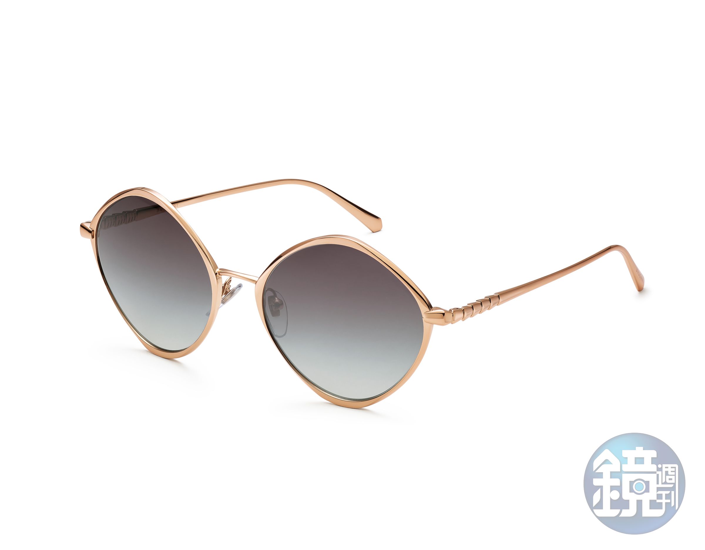 SERPENTI VIPER金色金屬太陽眼鏡。NT$33,400(寶格麗提供)