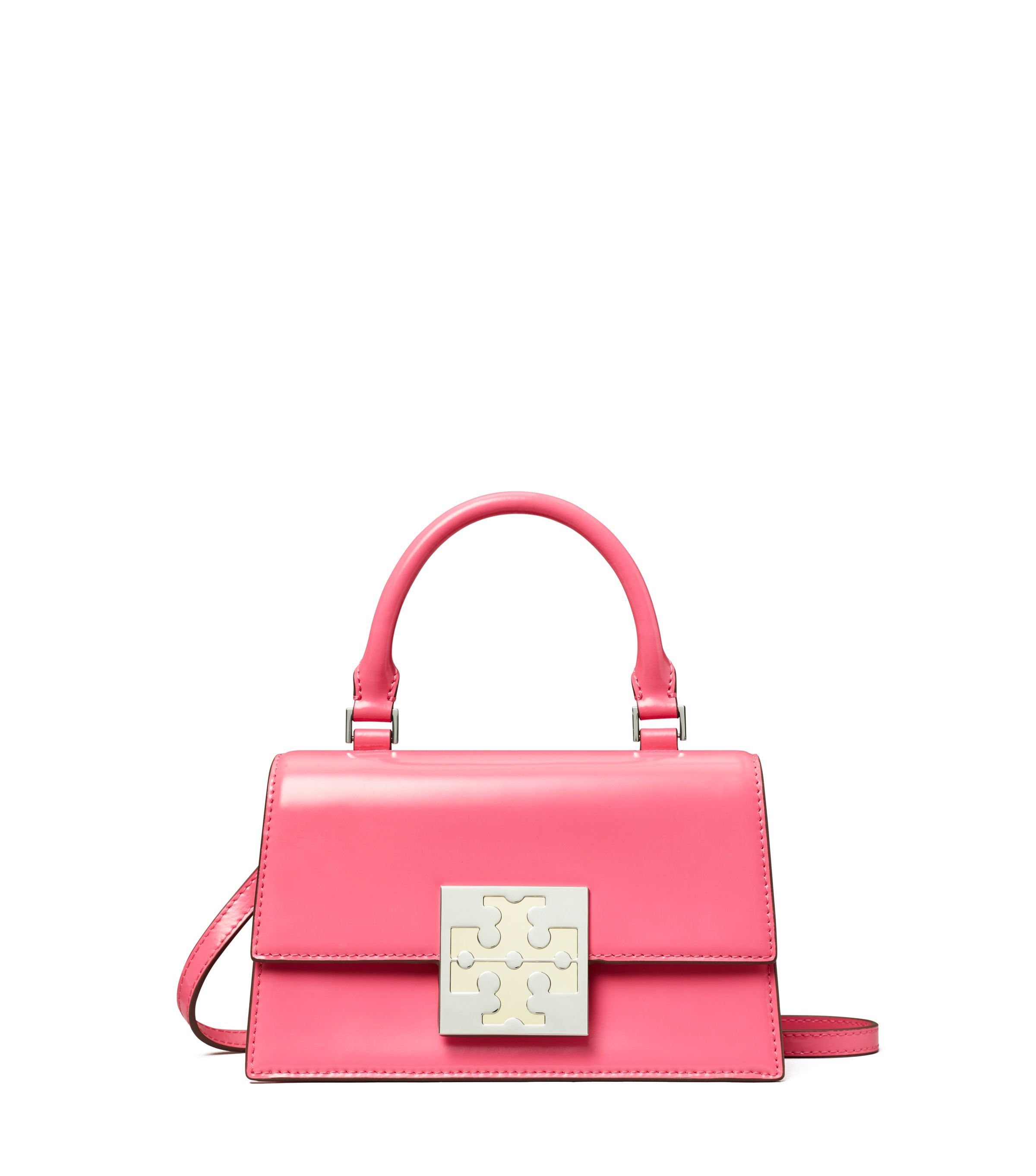 Bon Bon西瓜粉色迷你手提包。NT$15,900(TORY BURCH提供)