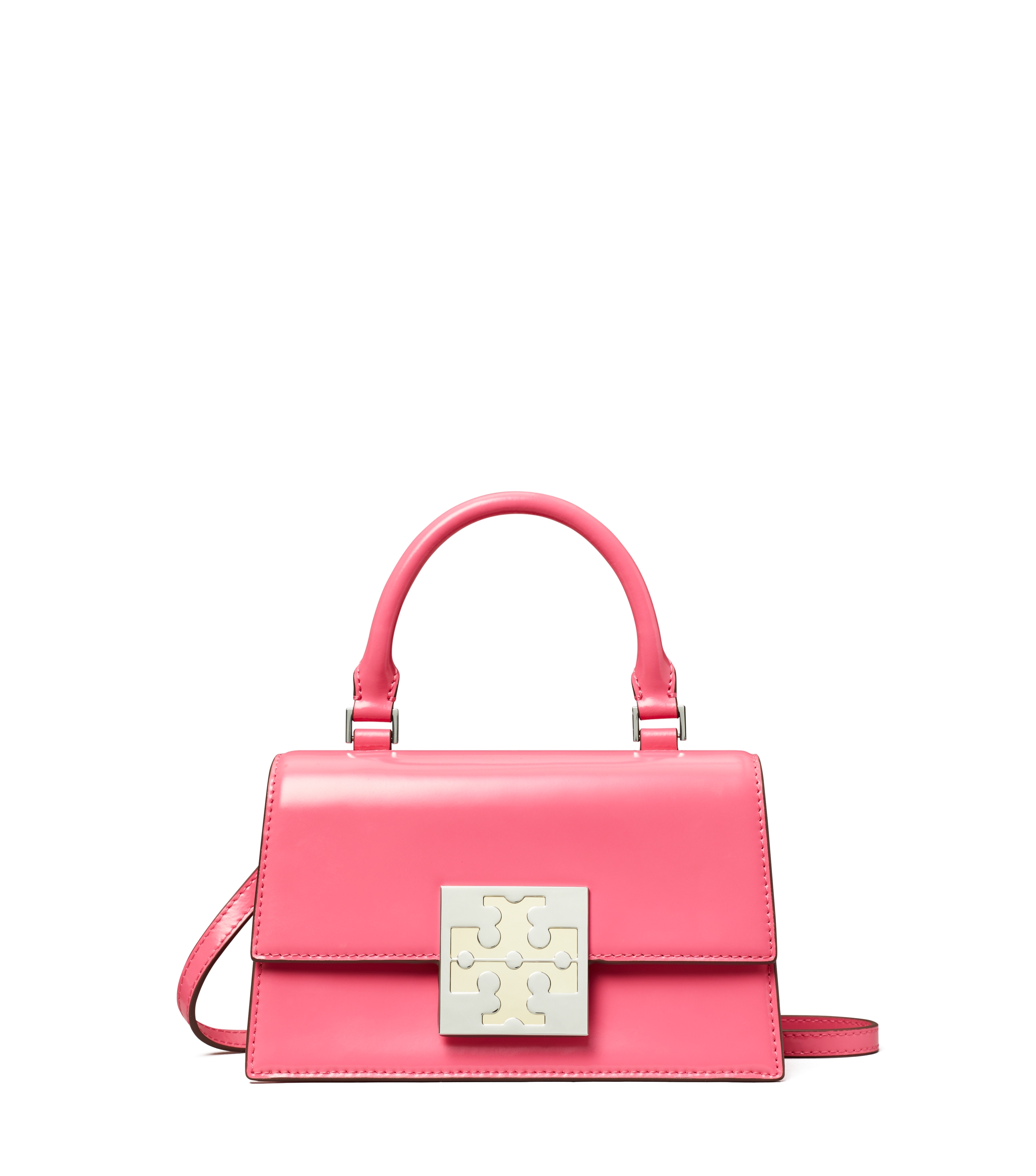 Bon Bon西瓜粉色迷你手提包。NT$15,900(TORY BURCH提供)