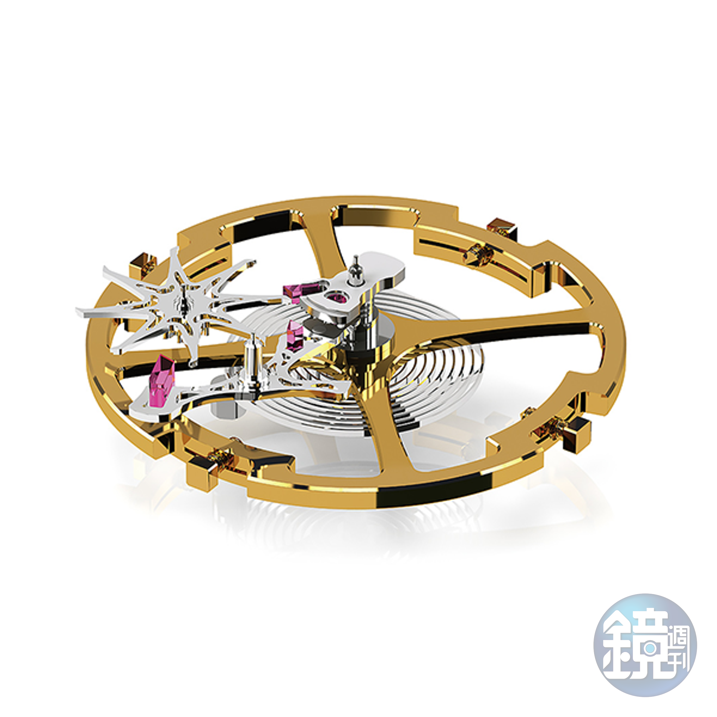 雙衝擊擒縱（Dual Impulse Escapement）的首度問世是在GS 2020年推出的革命性機芯9SA5上頭，Tentagraph搭載的9SC5機芯，便是以9SA5加裝計時模組改制的。這個GS獨家研發的全新擒縱系統，讓擒縱輪可以直接接觸到擺輪軸心，讓動力傳輸因為減少中介導致動力耗損變得比較小，對於上述提到的兩枚高振頻機芯來說，是很必要的一項裝置。