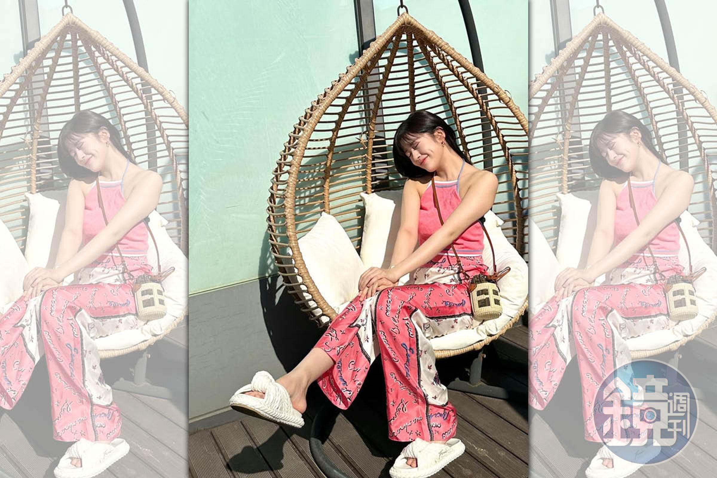 韓國大勢女團IVE隊長安兪真以最新的FENDI Astrology限定系列示範夏日穿搭。(翻攝自安俞真IG)