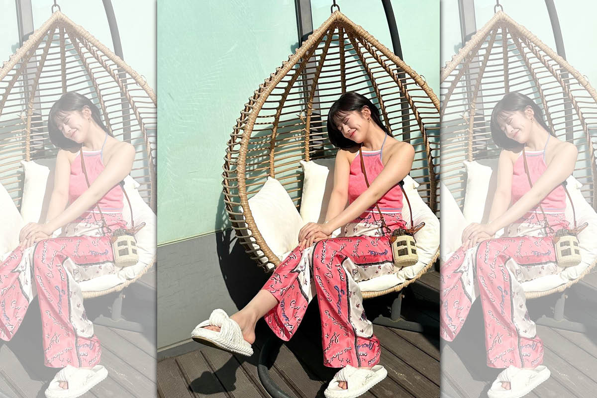 韓國大勢女團IVE隊長安兪真以最新的FENDI Astrology限定系列示範夏日穿搭。（翻攝自安俞真IG）