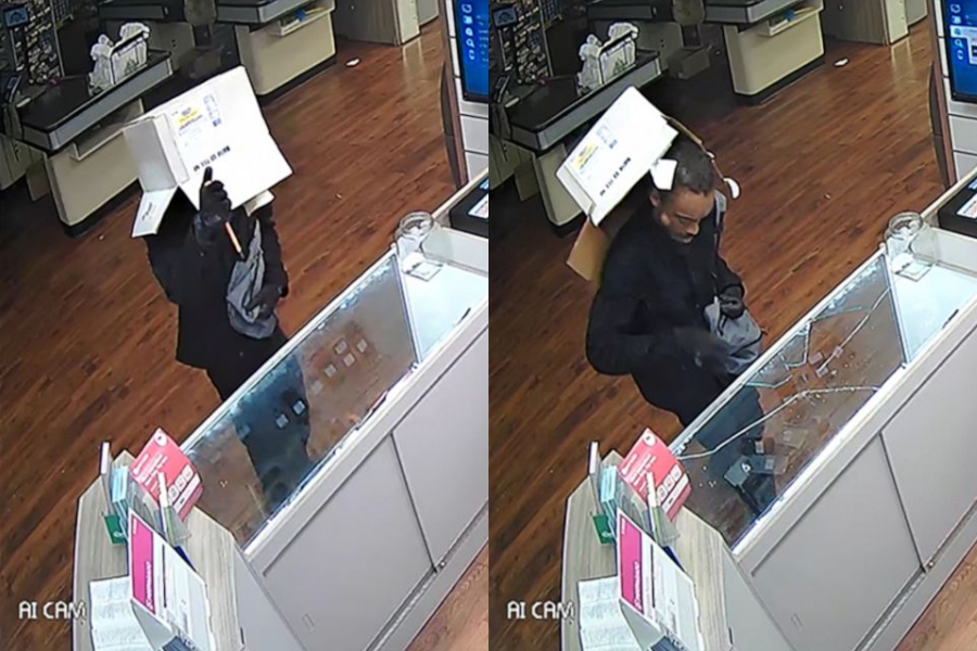 美國一名男子行竊時頭戴著紙箱,但因為紙箱太影響視線,在他移動紙箱的過程中,紙箱掉落導致面部曝光。(翻攝自ABC News)