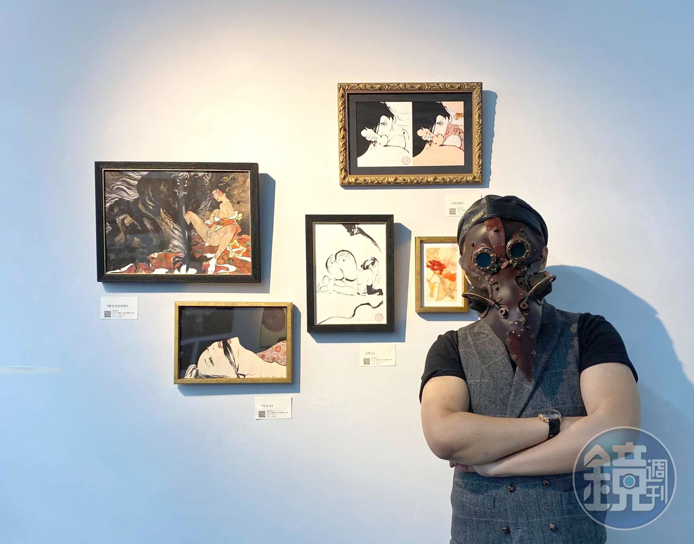 葉羽桐經營「慾虫」社群多年，累積許多情欲的藝術畫作。（葉羽桐提供）