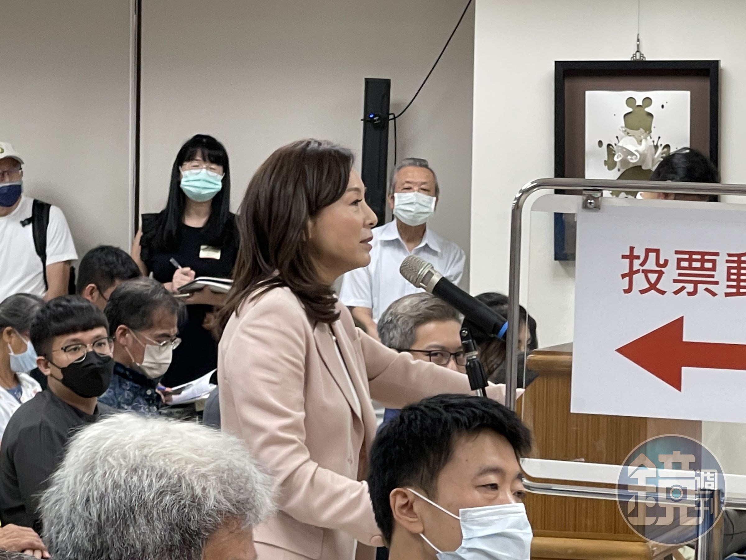 李紀珠以新光金股東身分在新光金股東會上發言,讓在場股東相當振奮。