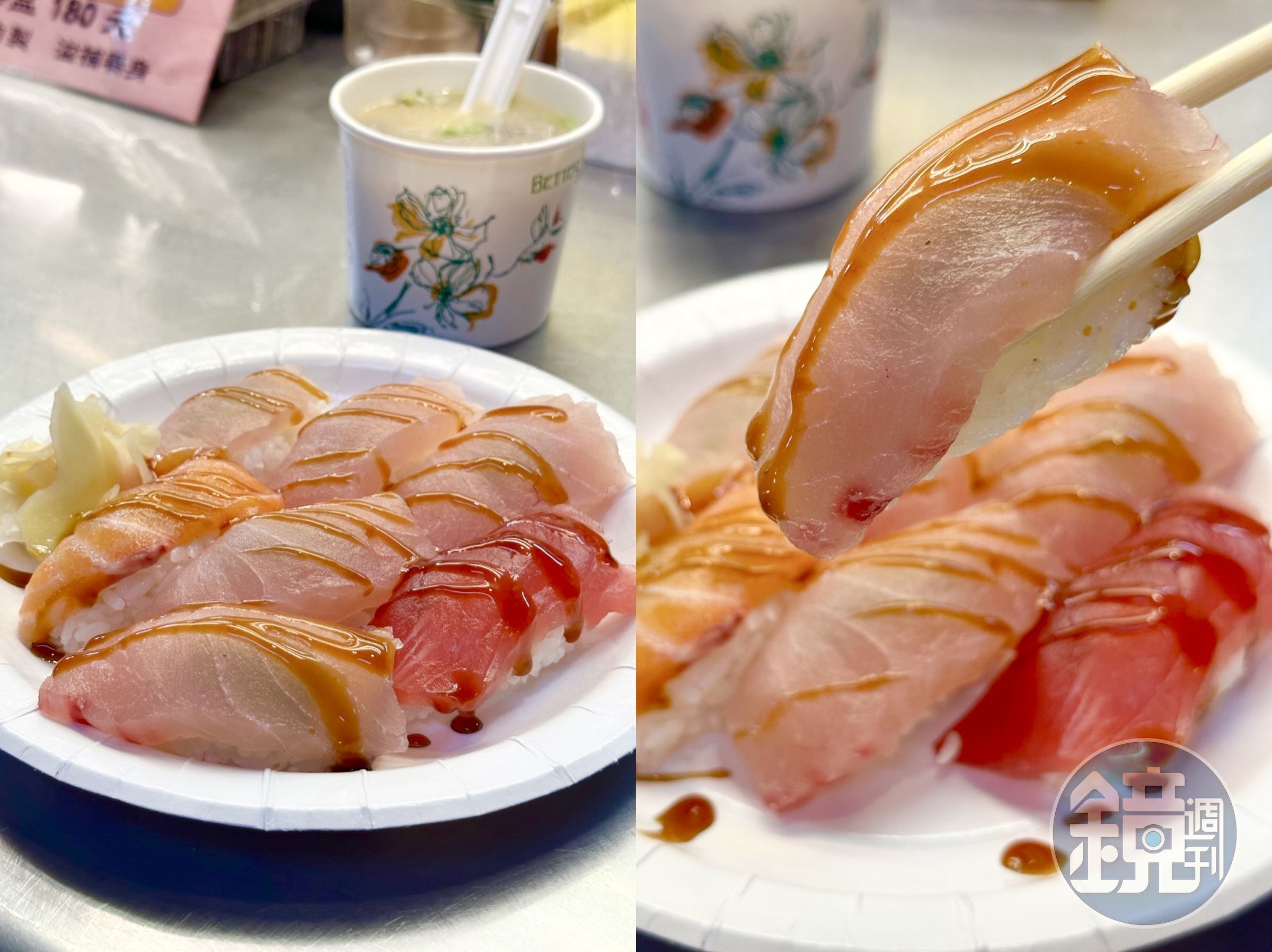 「阿伯的店、珍之味壽司」的「綜合握壽司」,分量十足又便宜。