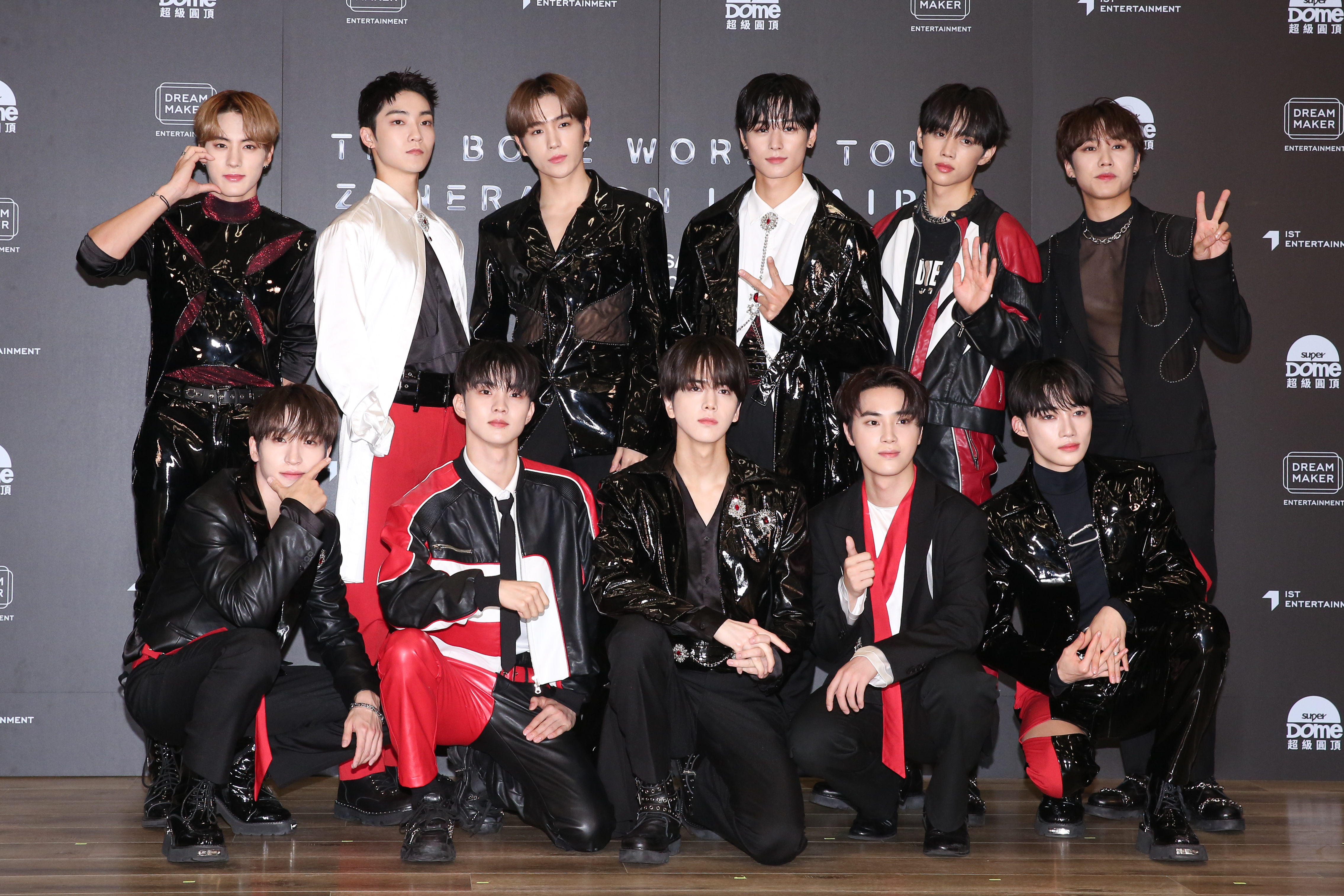 THE BOYZ明天即將台北音樂流行音樂中心舉辦演唱會。ERIC（後排左起）、KEVIN、賢在、柱延、善旴、Jacob、上淵（前排左起）、Q、泳勳、周鶴年、NEW。