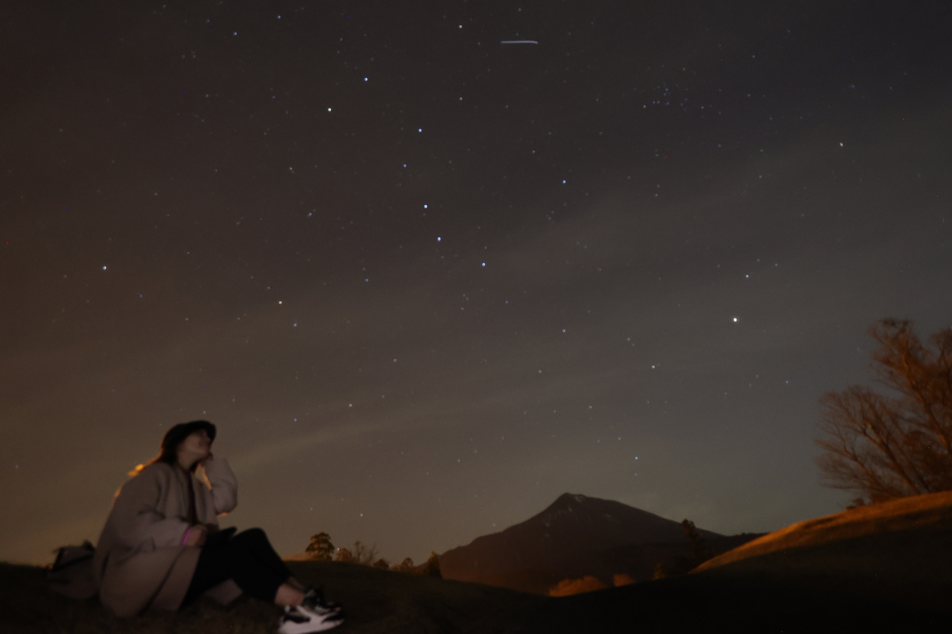夏天夜晚在草地上觀星相當愜意。