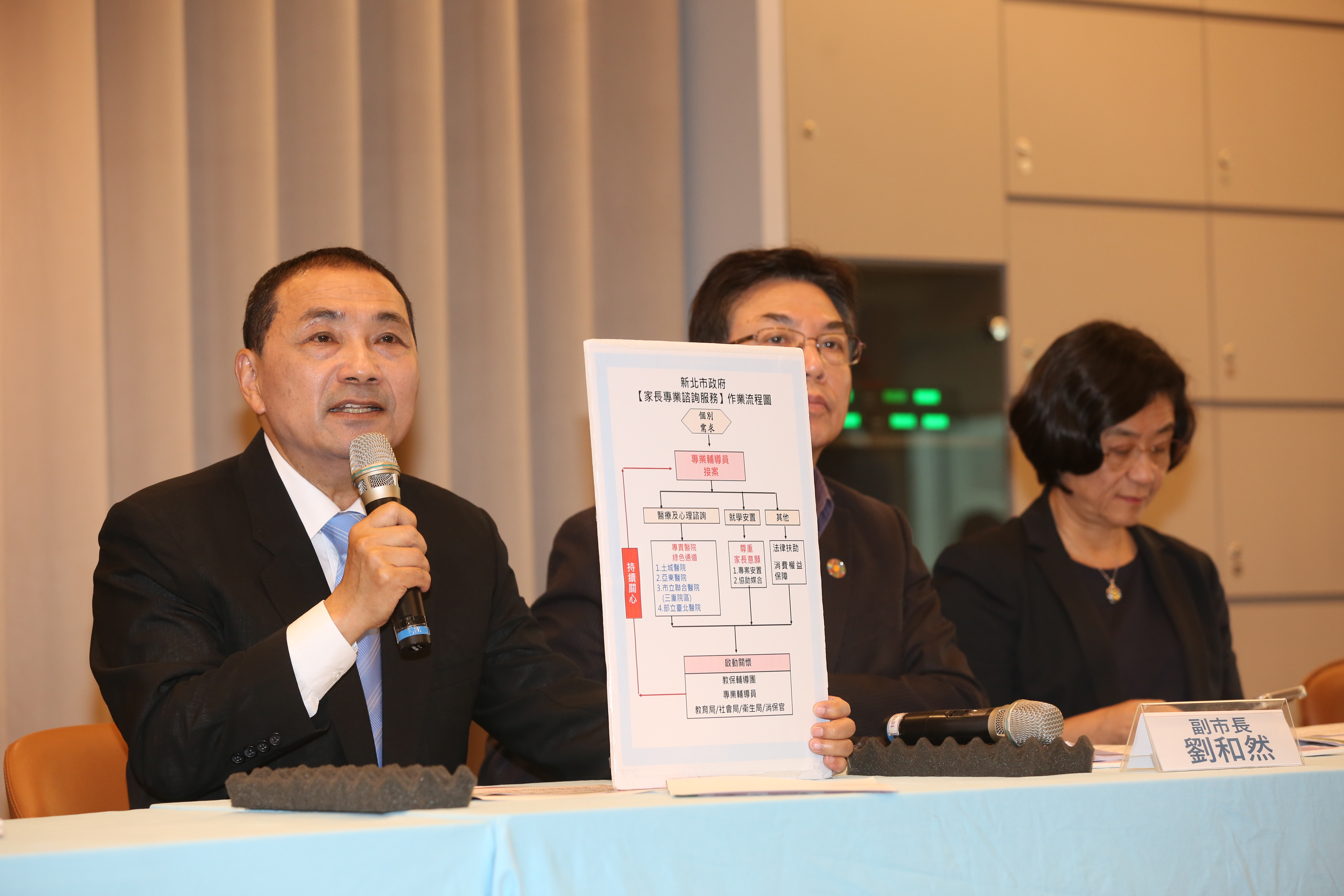 侯友宜今無預警主持幼兒園餵藥事件的司法進度說明會，希望檢方盡速釐清相關案情。