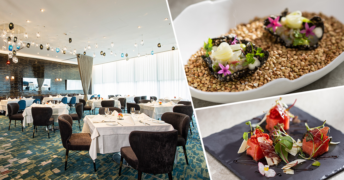 國賓A CUT牛排館以酸為題，運用鮮果、醬料、香料與醃漬物的鮮美酸度為本季菜餚炸出「舌尖上的超新星」。