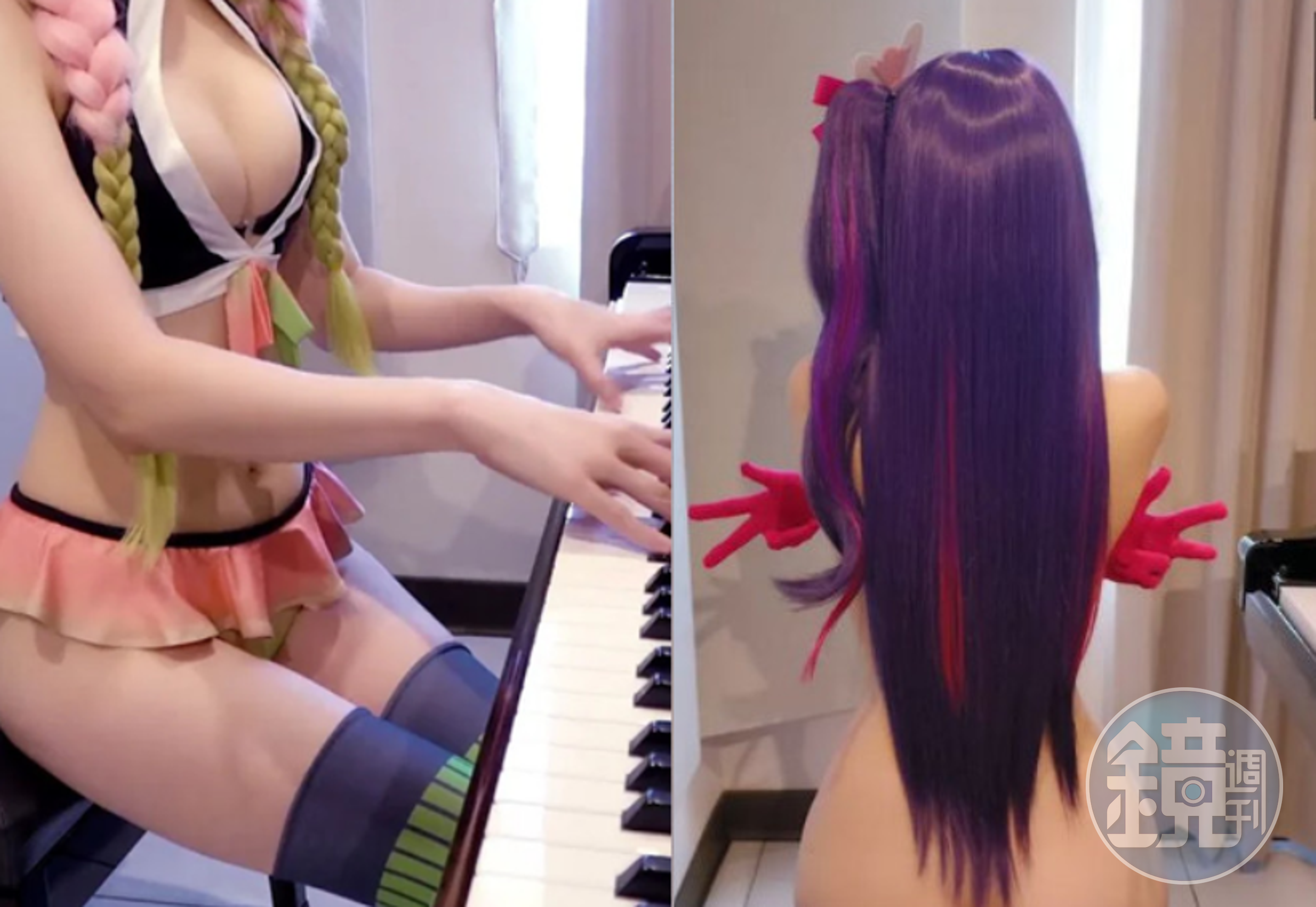 網友認為鋼琴YouTuber「Pan Piano」為衝點閱率而大膽裸露。（翻攝IG@panpianoatelier）