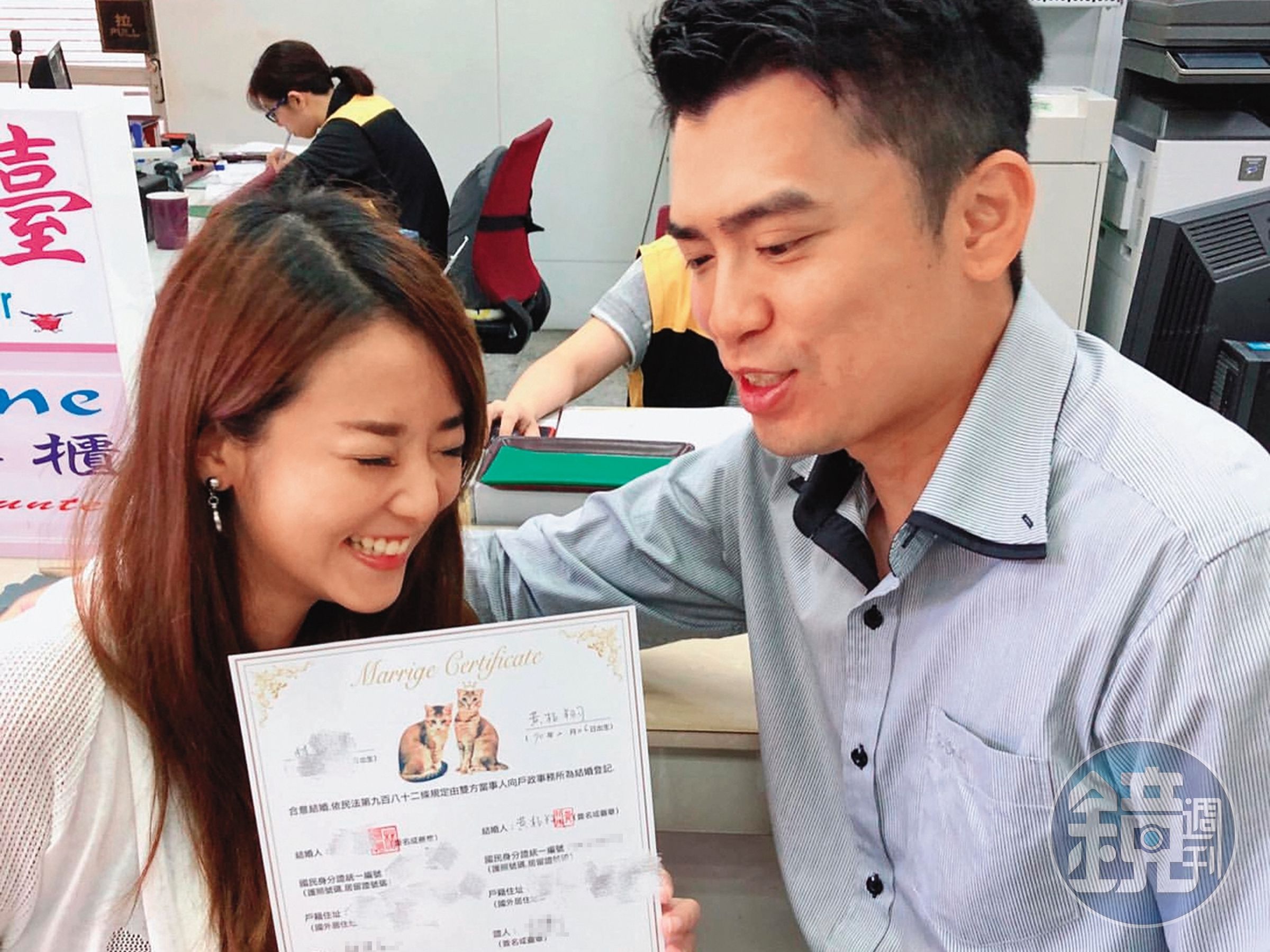 阿翔和林匯喬在2019年5月登記結婚,同年生下一子。(翻攝自林匯喬臉書)