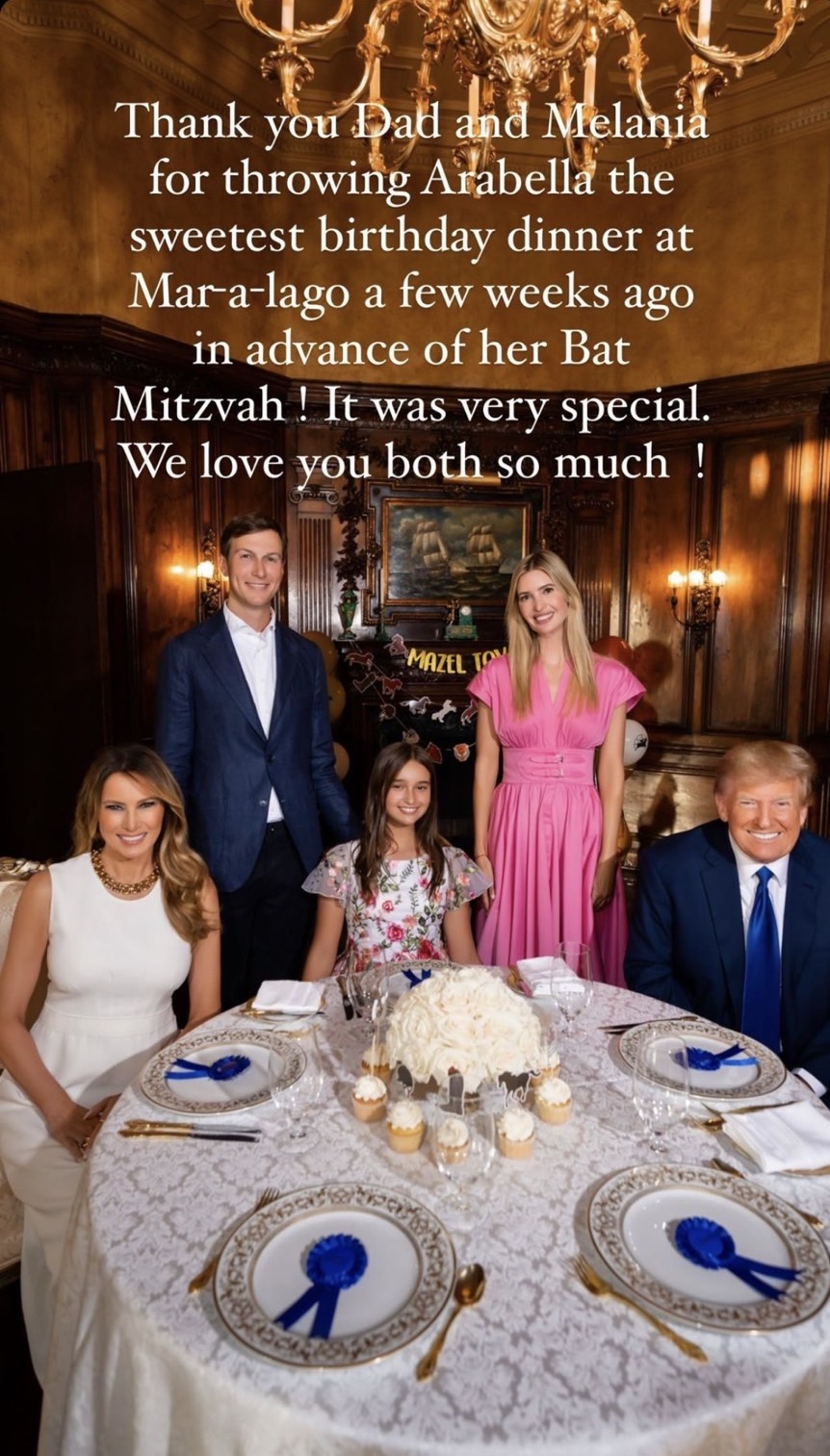 伊凡卡透露,川普早在幾週前就提前為孫女慶祝了。(翻攝Ivanka Trump IG)