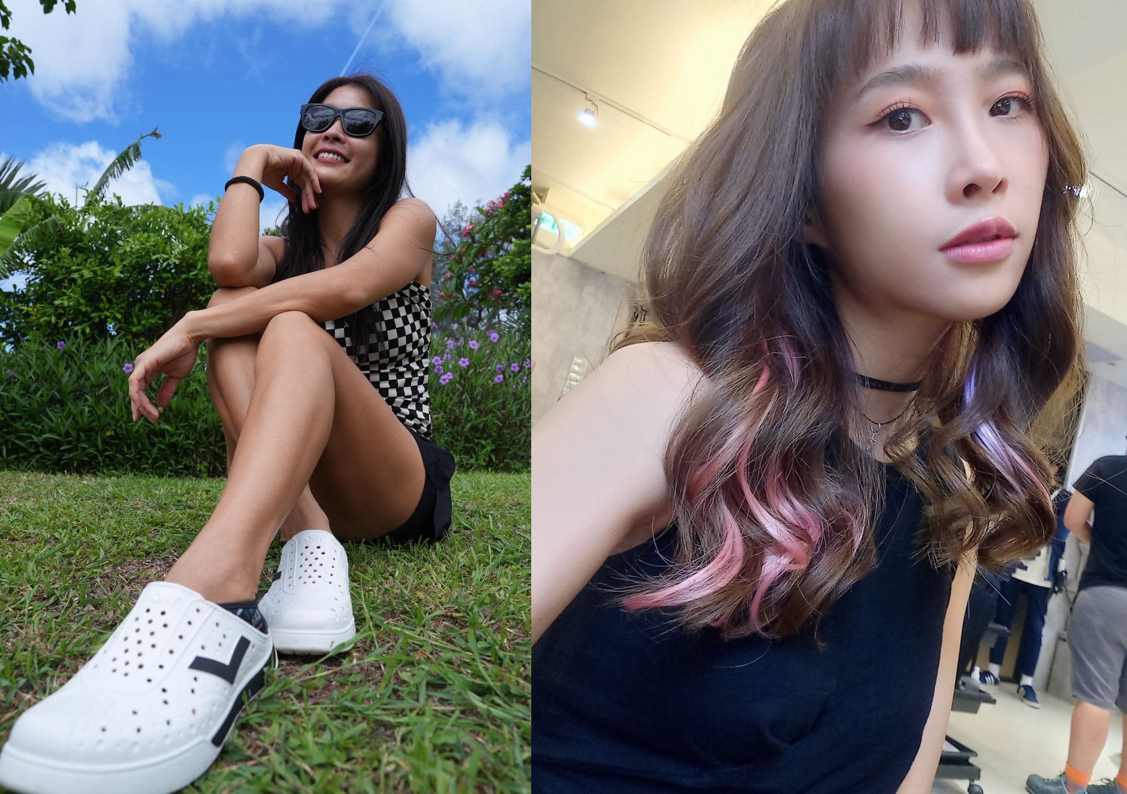 黃云歆（右）指控許傑輝過去性騷行徑，也謝謝前輩小嫻（左）當時在現場拉她一把。（翻攝自小嫻、黃云歆臉書）