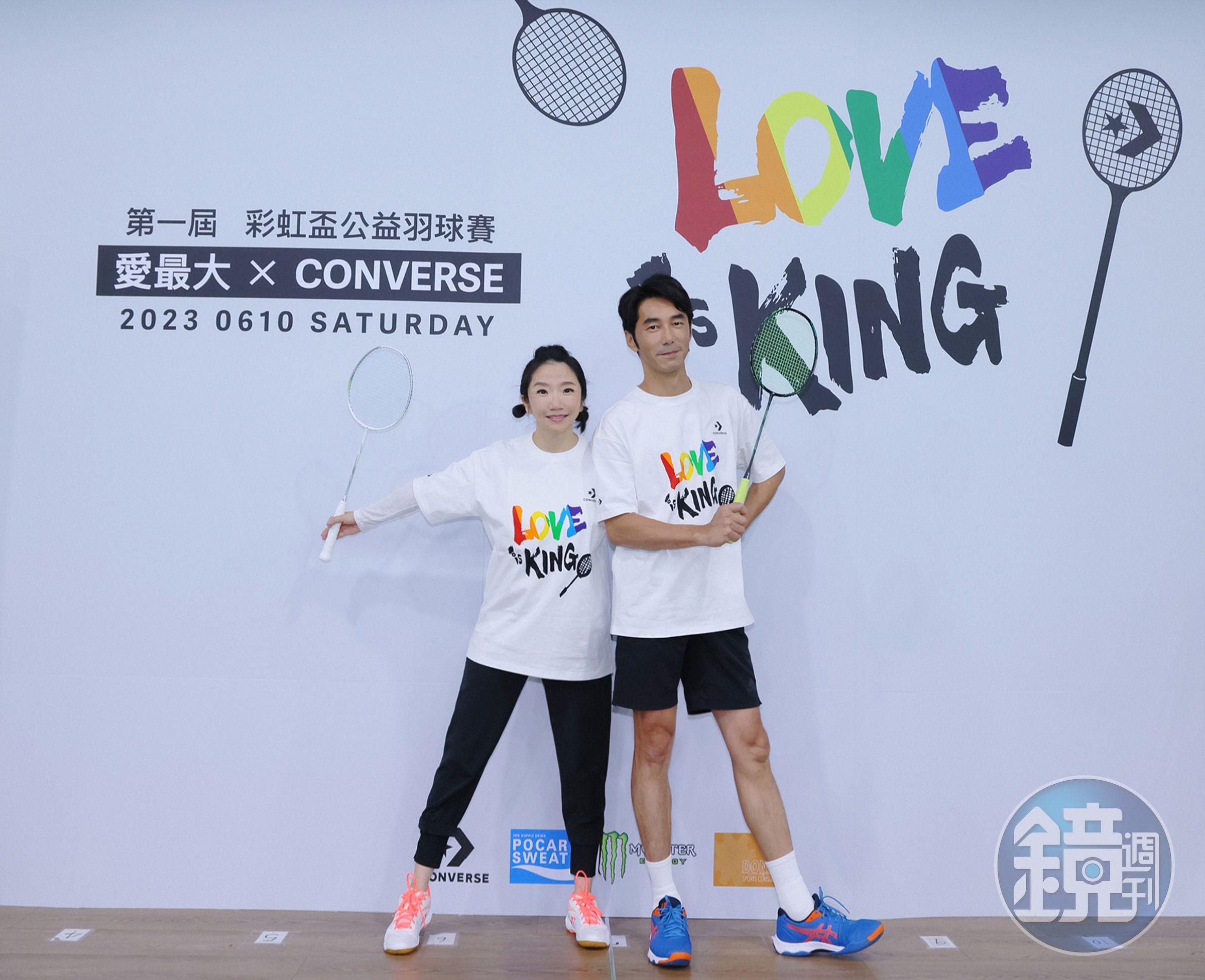 陶晶瑩和李李仁夫妻檔是球賽一大亮點。(愛最大慈善光協會提供)