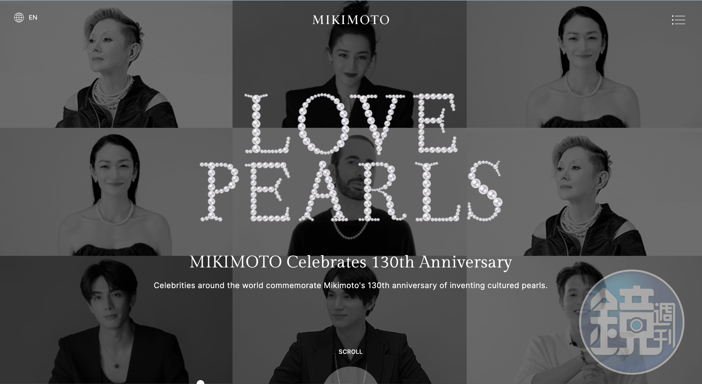 MIKIMOTO官網已經發布《LOVE PEARLS》特製網頁。(翻攝自MIKIMOTO官網)