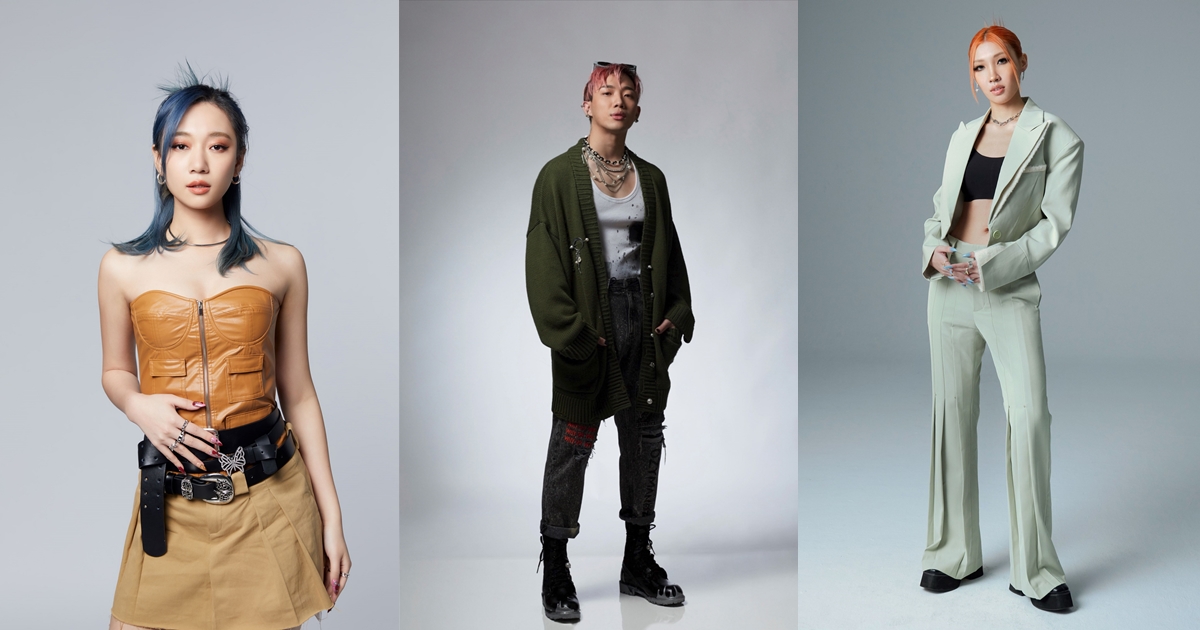 Julia吳卓源（左起）、ØZI、Karencici等6組歌手將於高流海音館舞台開唱。（高雄流行音樂中心提供）