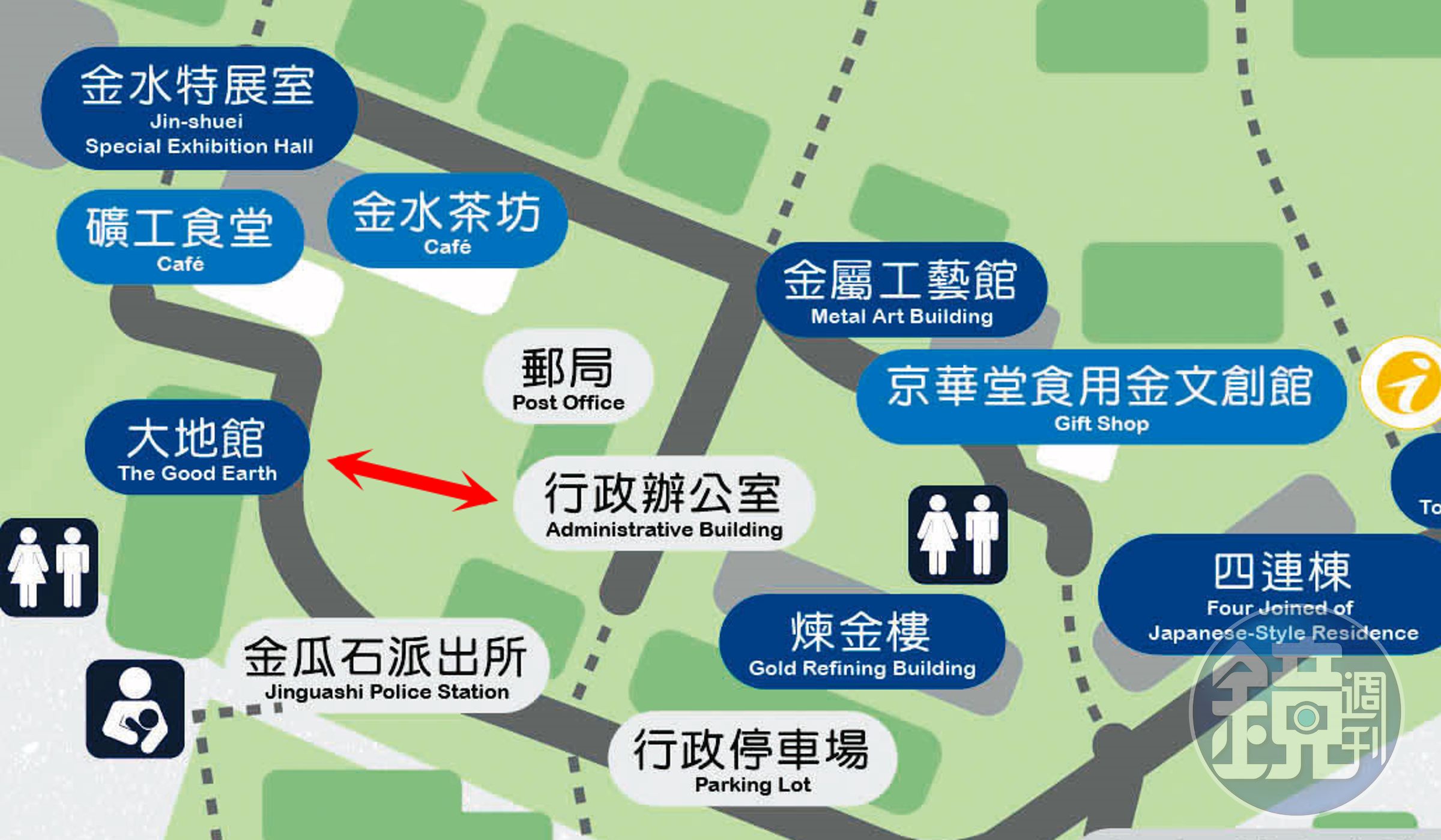 黃金博物館園區占地廣闊,大地館與辦公區僅200公尺。(翻攝黃金博物館官網)