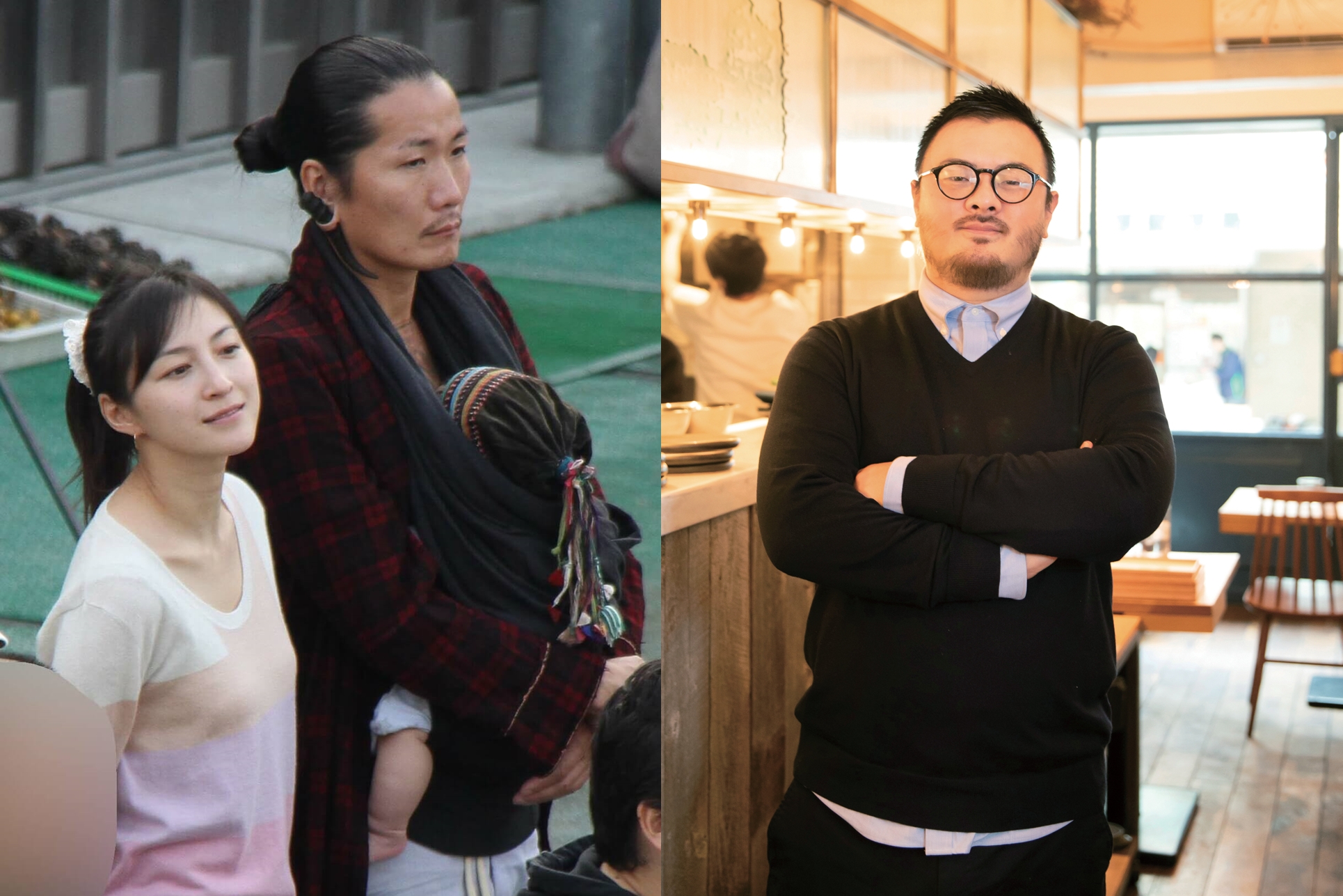 廣末涼子與老公Candle JUNE、「小王」鳥羽周作（右）如今被爆成了「三重不倫」，事件愈來愈加奇情。（翻攝ぐるなびPRO、週刊女性PRIME）