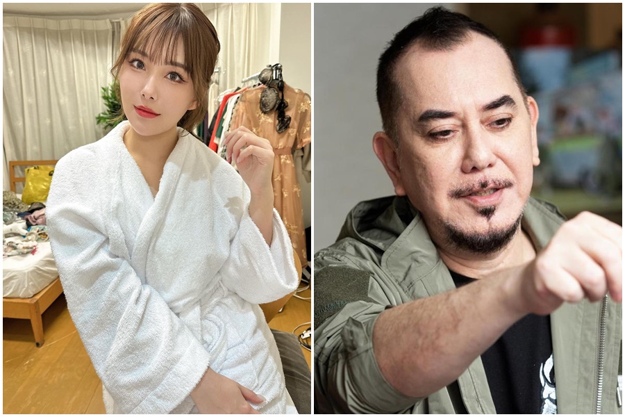 進軍AV界的香港網紅「素海霖」（左）PO出與黃秋生（右）合照並稱，什麼片都願意跟黃秋生合作。（左圖翻攝自繪麗奈IG，右圖本刊資料照）