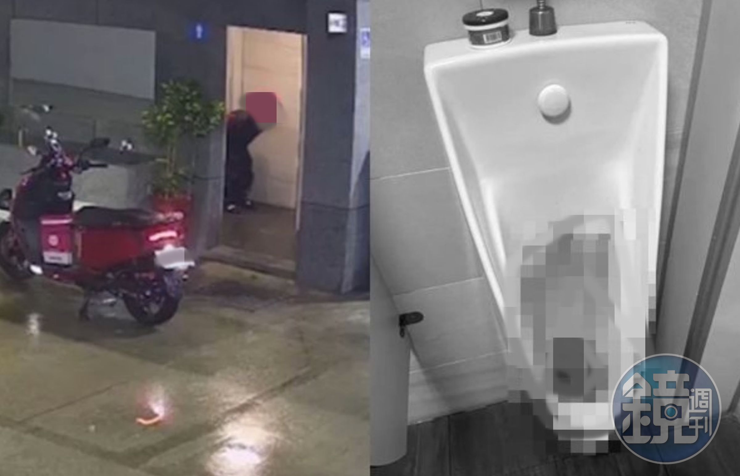 一名外送員向加油站借廁所，沒想到直接拉在小便斗（翻攝爆料公社）
